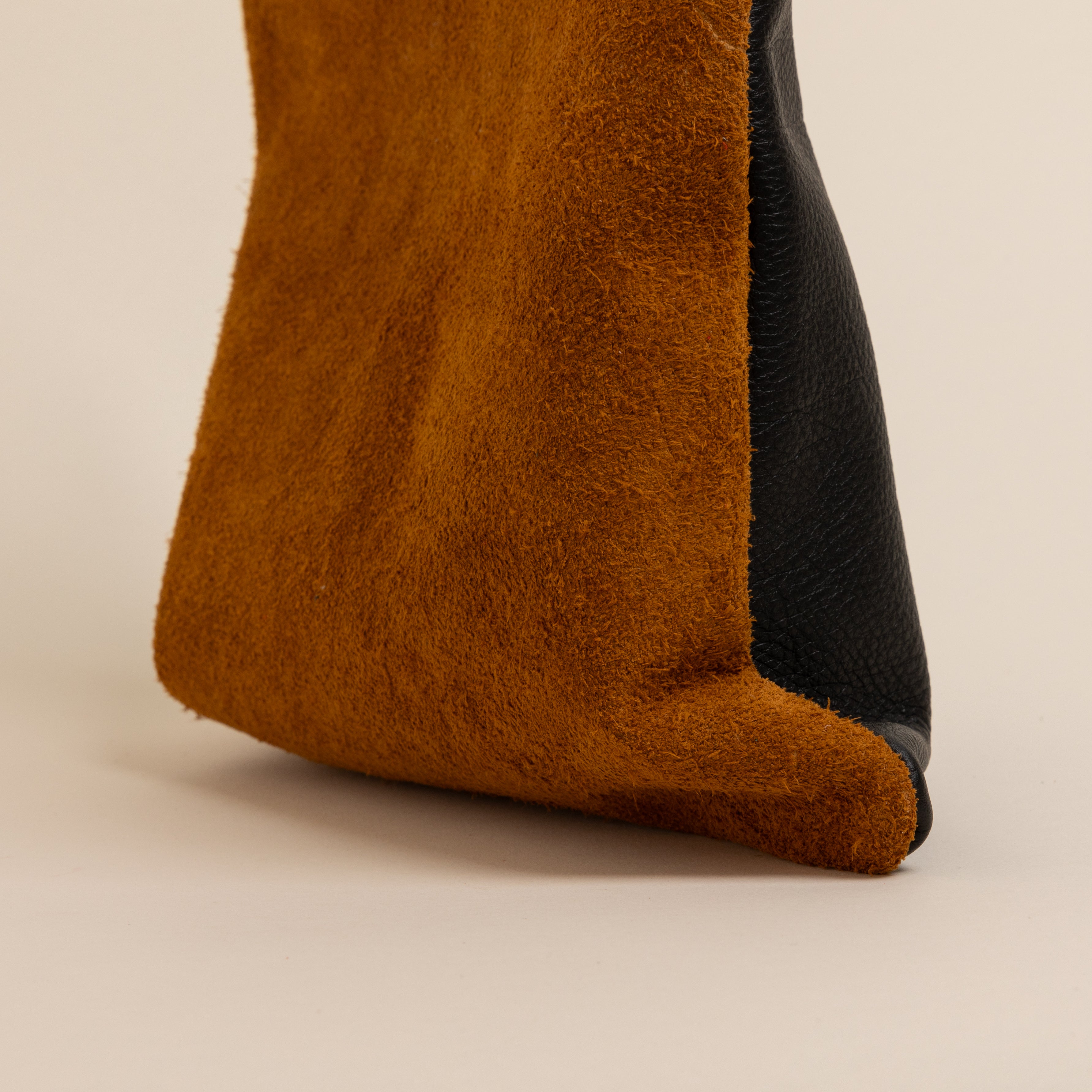 Black/ Upcycled Chestnut Suede Mini Halfie