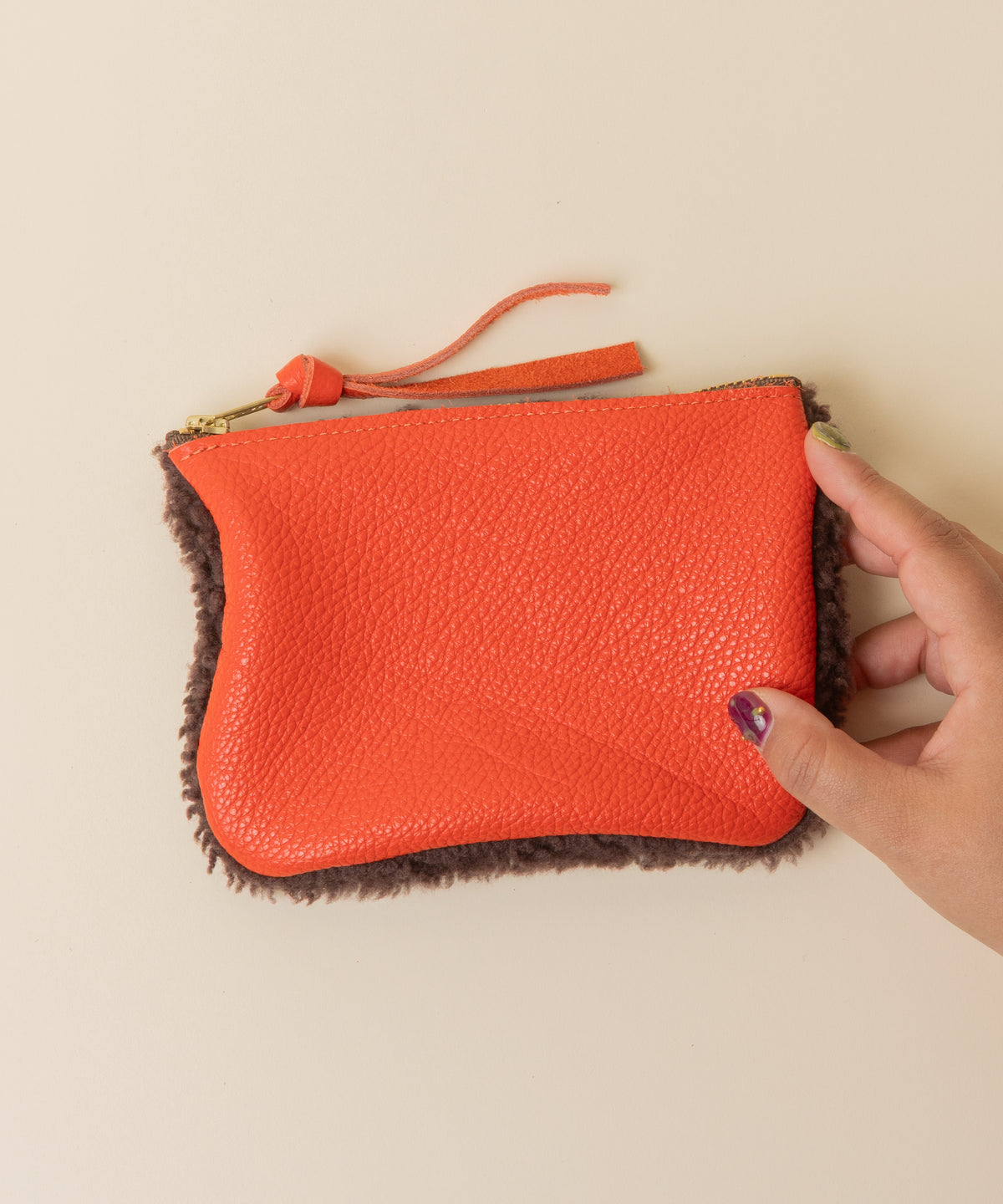 Rorange/Chocolate Lambswool Essential Pouch