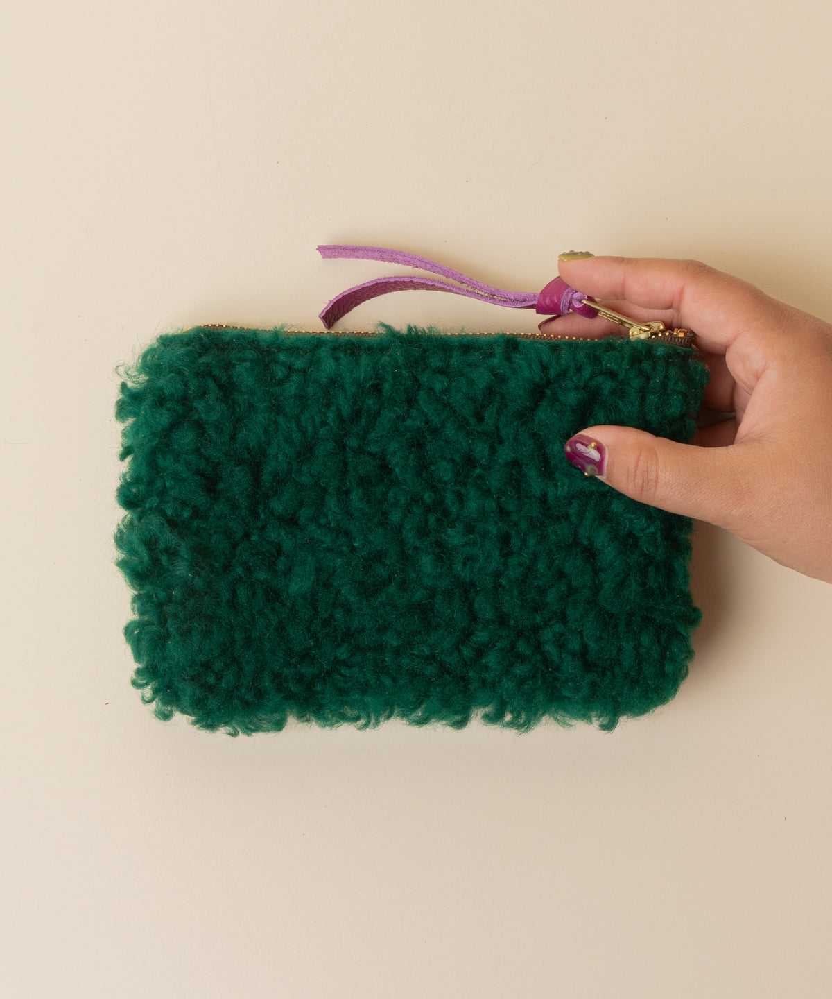 Magenta/Emerald Lambswool Essential Pouch