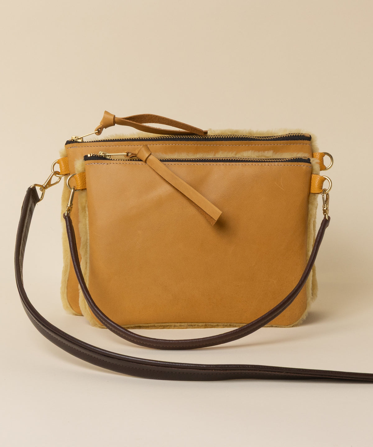 Honeypot/Citrine Shearling Crossbody