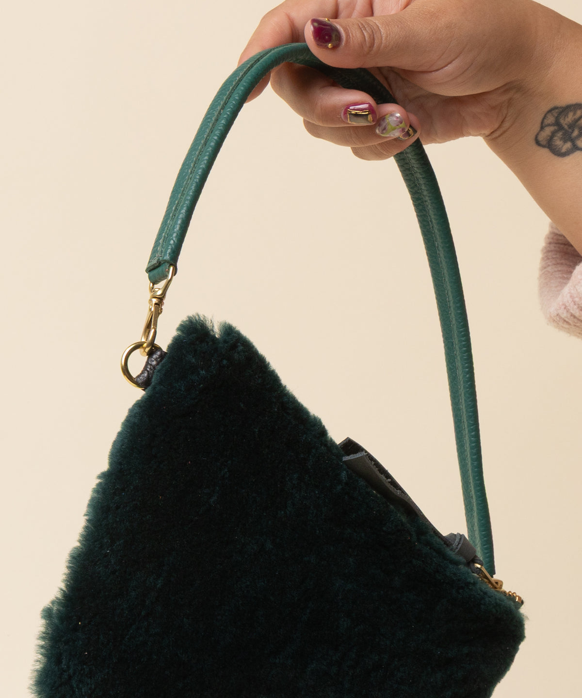 Juniper Berry/Pine Shearling Crossbody
