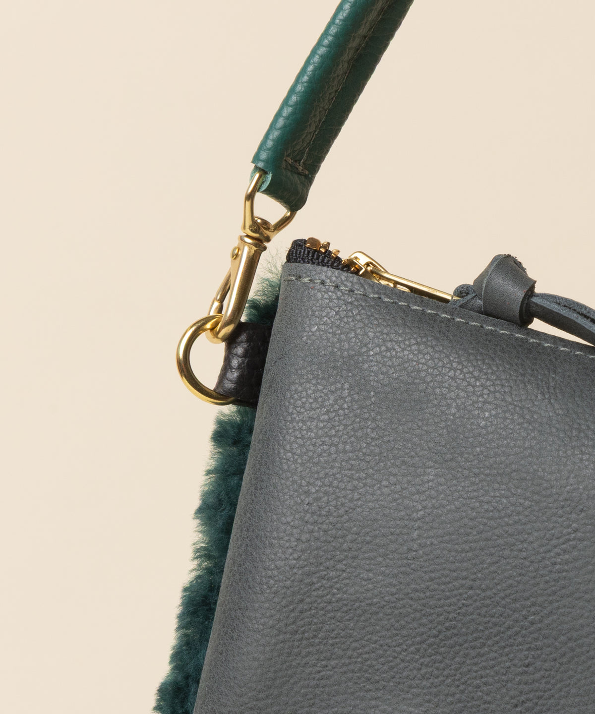 Juniper Berry/Pine Shearling Crossbody