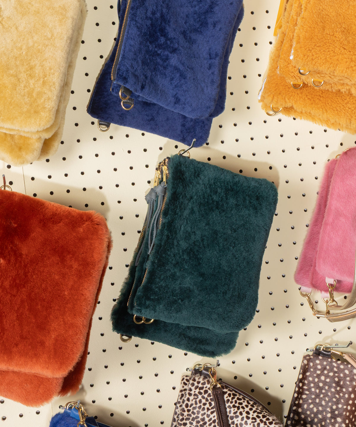 Navy/Sapphire Shearling Crossbody
