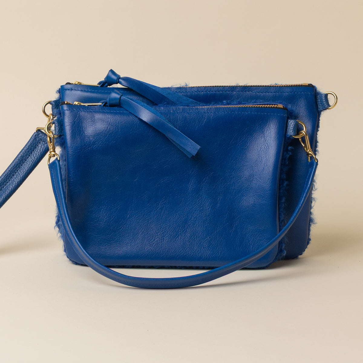 Cerulean/Cobalt Lambswool Crossbody