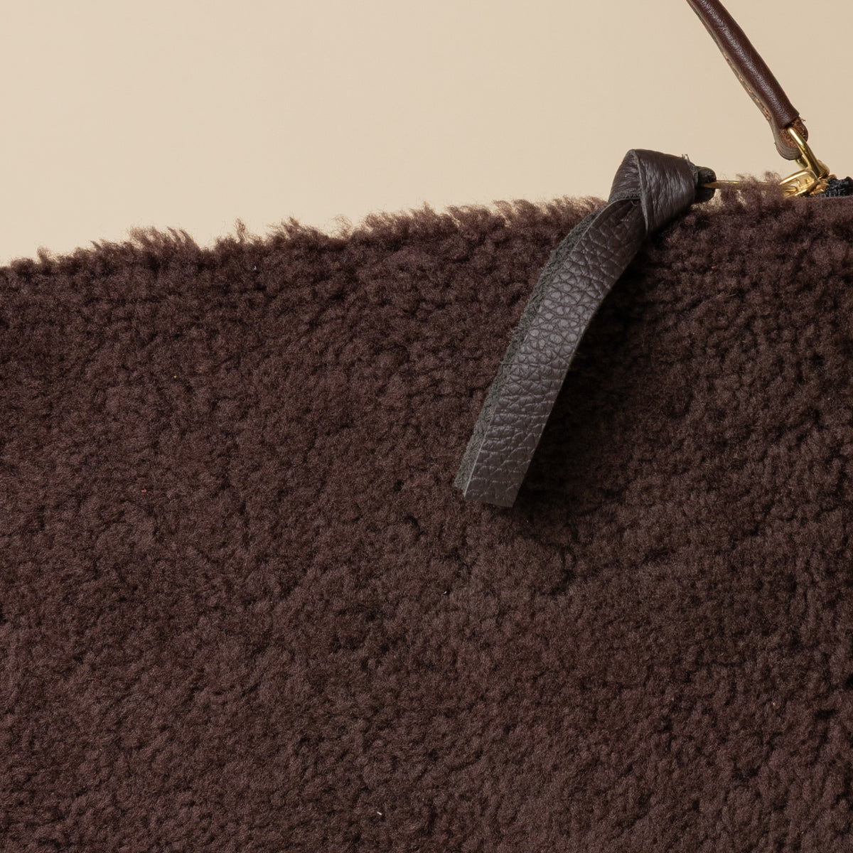 Upcycled Chocolate/Chocolate Lambswool Crossbody