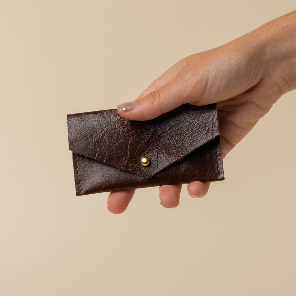 Upcycled Shiny Chocolate Cardholder