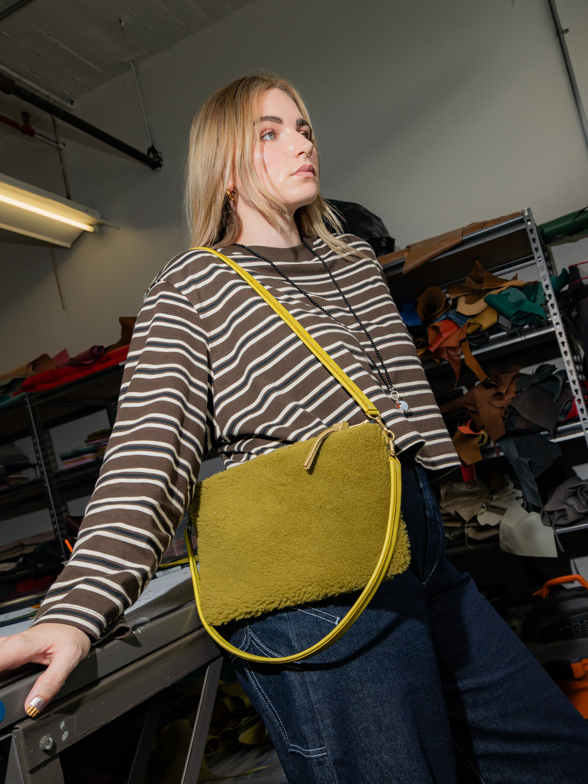 Jade/Kiwi Lambswool Crossbody
