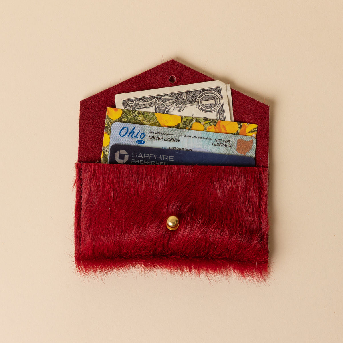 Upcycled Red Cardholder
