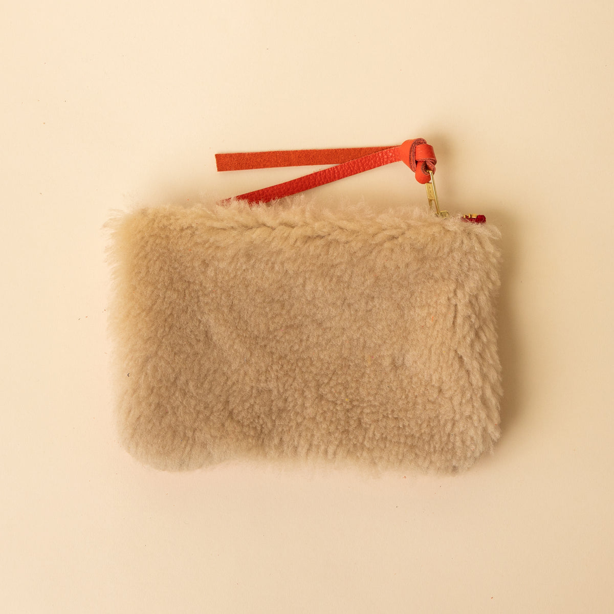 Rorange/Off White Lambswool Essential Pouch