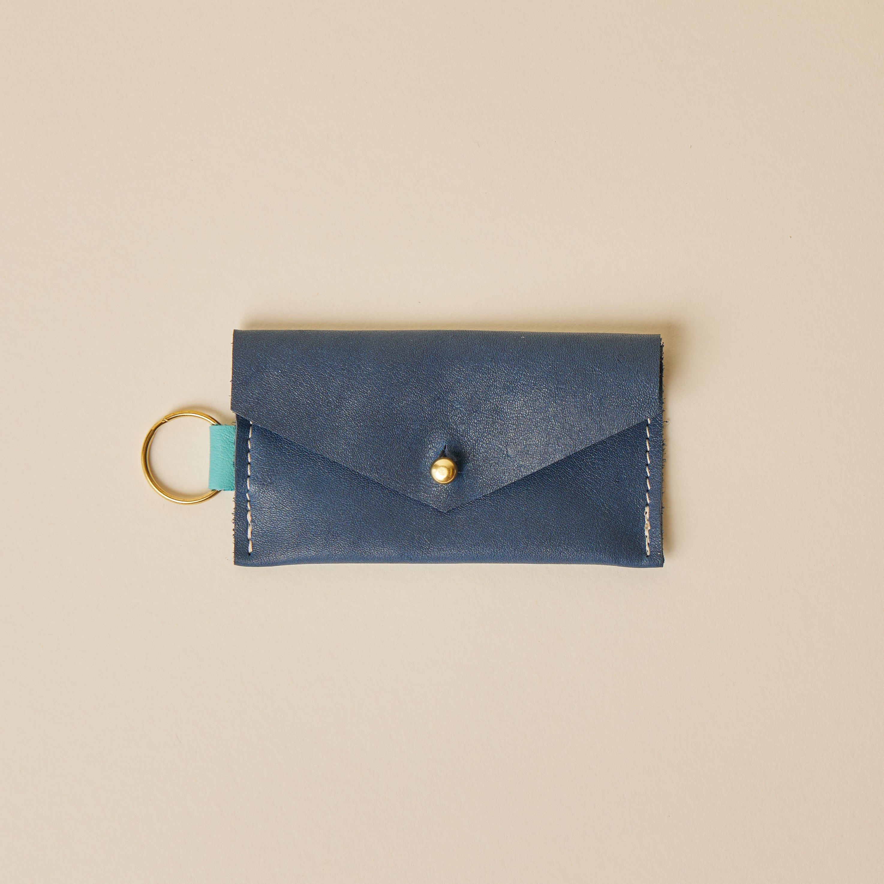 Navy/Aqua Caro Cardholder