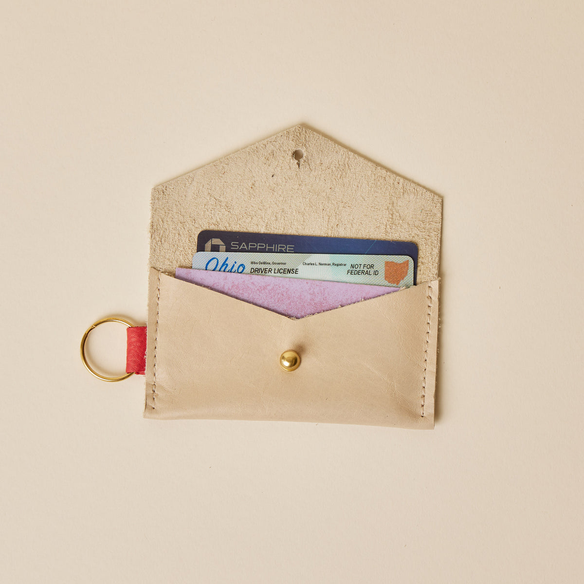 Light Cream/Watermelon Caro Cardholder