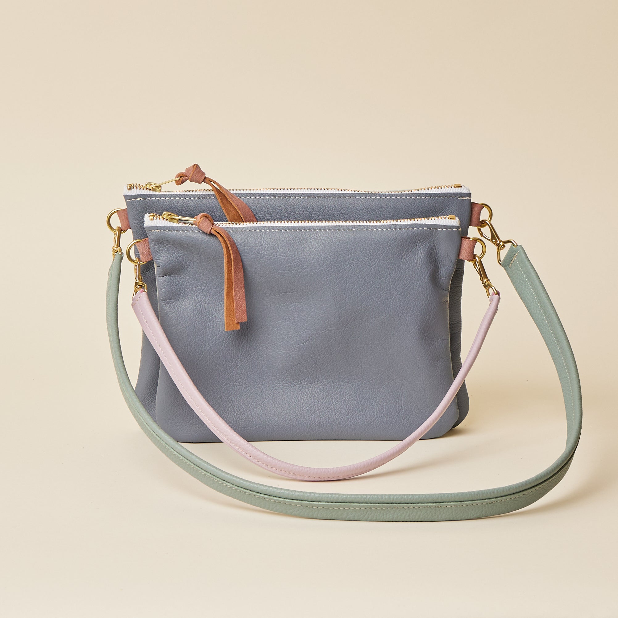 Upcycled Ice Blue/ Upcycled Periwinkle Crossbody