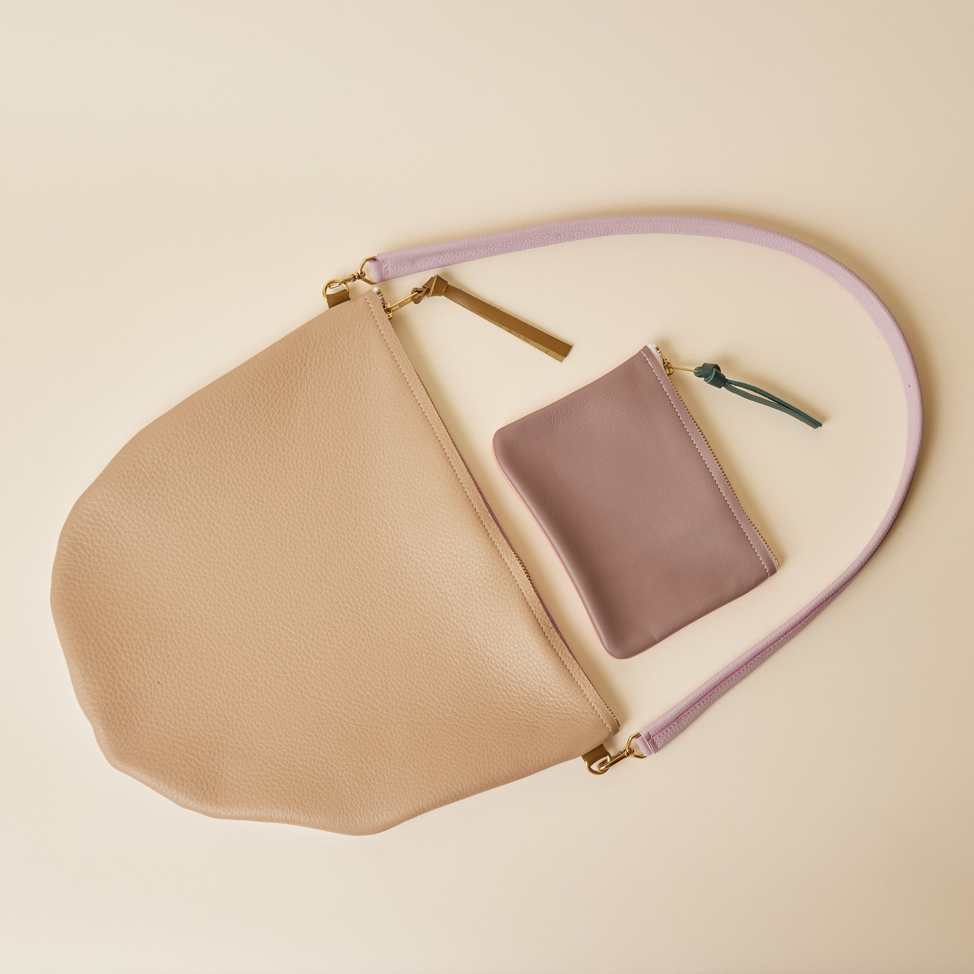 Lilac/Creamy Taupe Scoop Crossbody