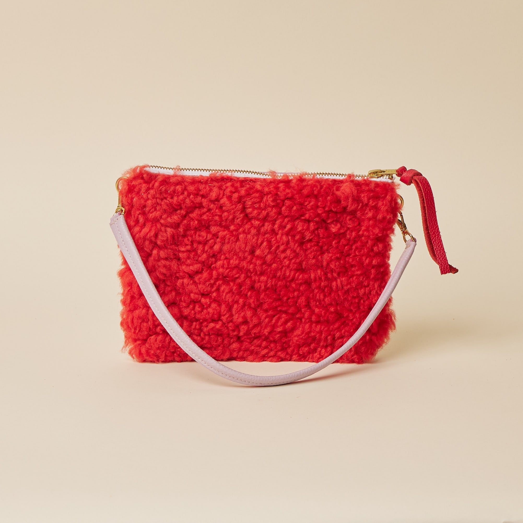 Lilac/Rorange Lambswool Crossbody