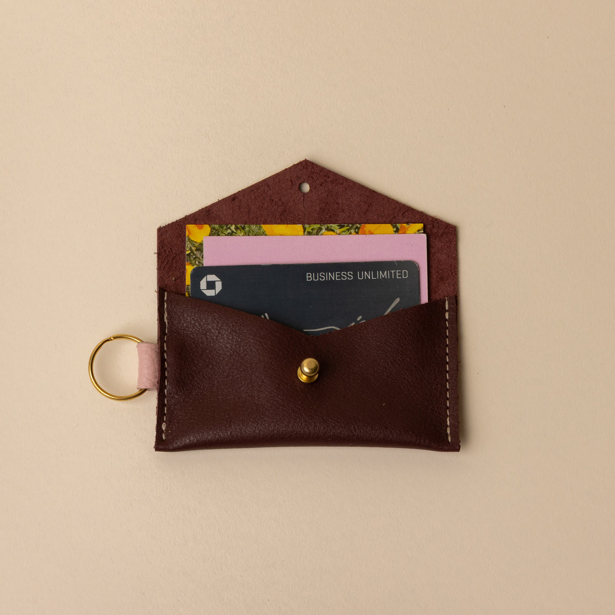 Maroon/Pink Caro Cardholder