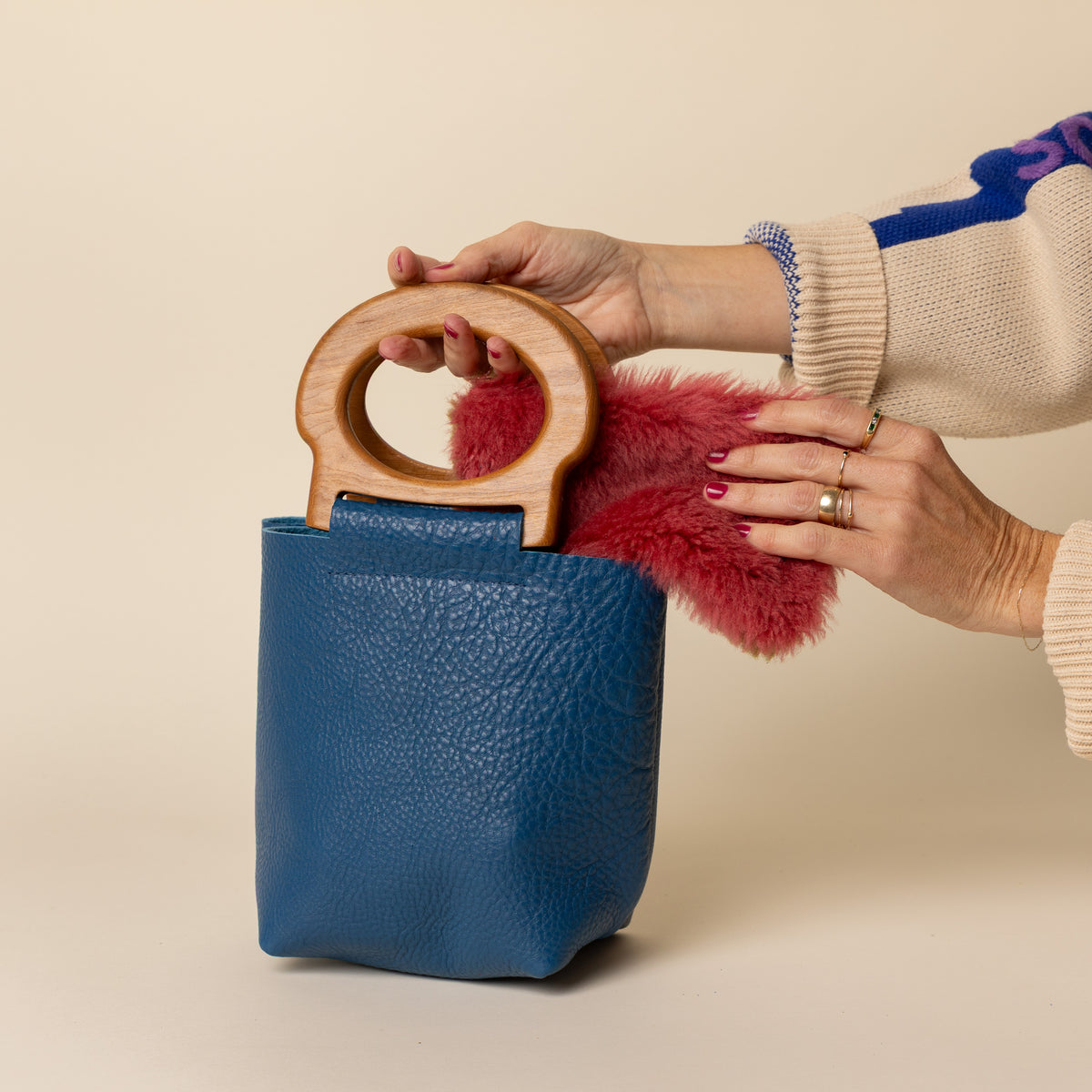 Lapis/Cherry Mini Picnic Tote