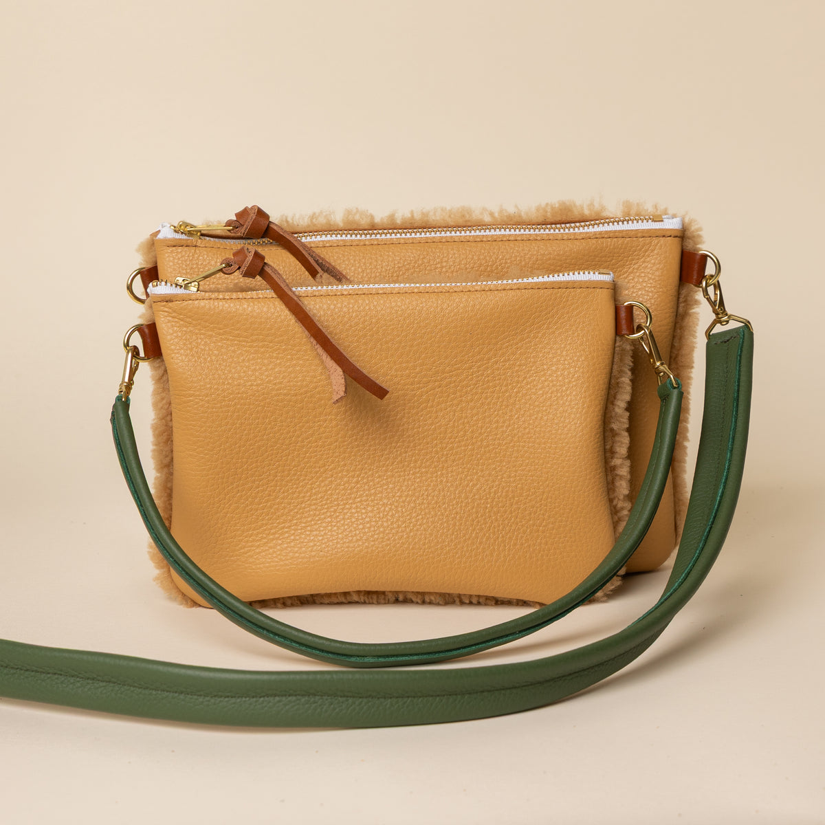 Bright Camel/Camel Lambswool Crossbody
