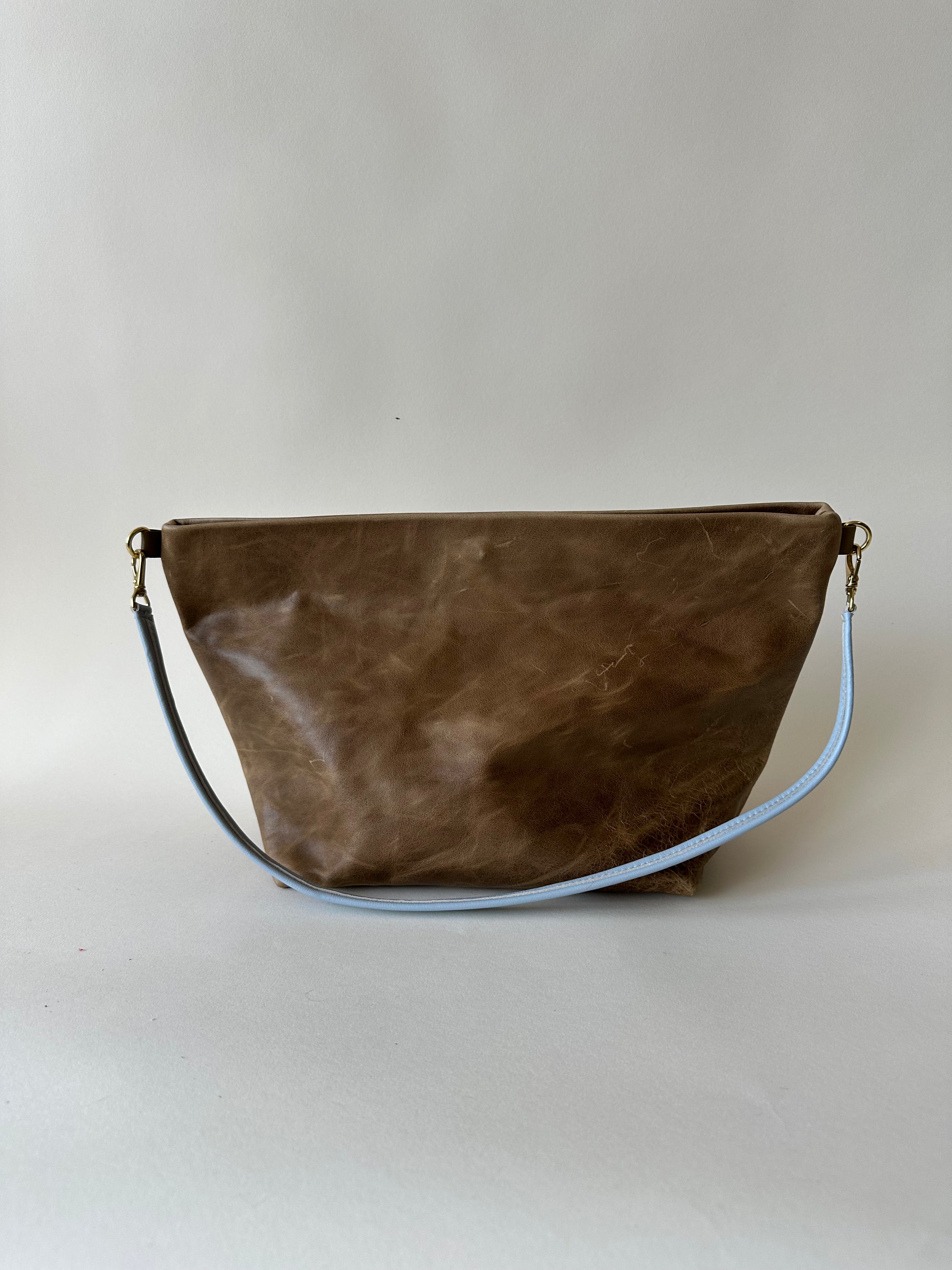 Upcycled Olive Brown Big Sister Bucket