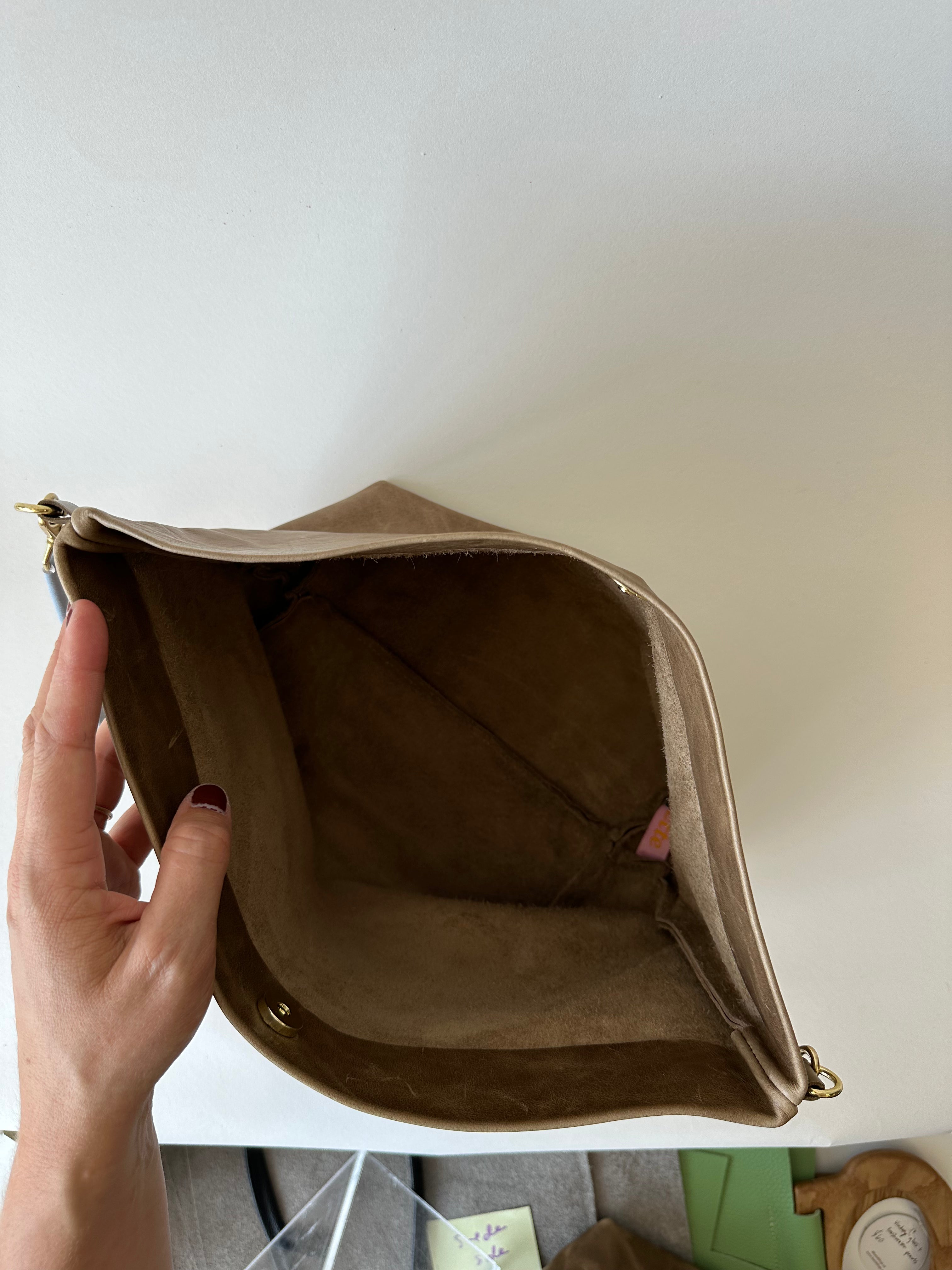 Upcycled Olive Brown Big Sister Bucket