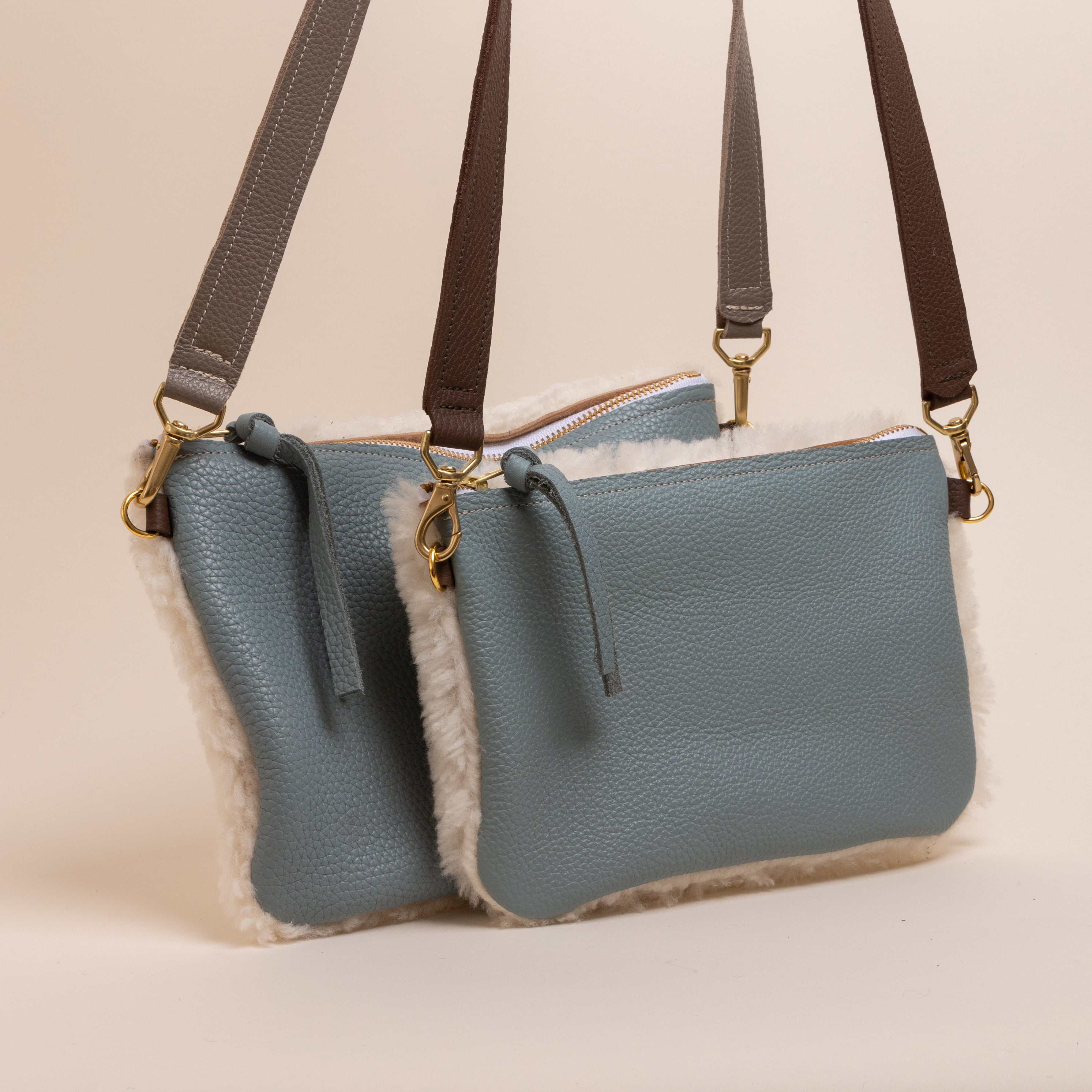 Sea Salt/Ivory Lambswool Crossbody