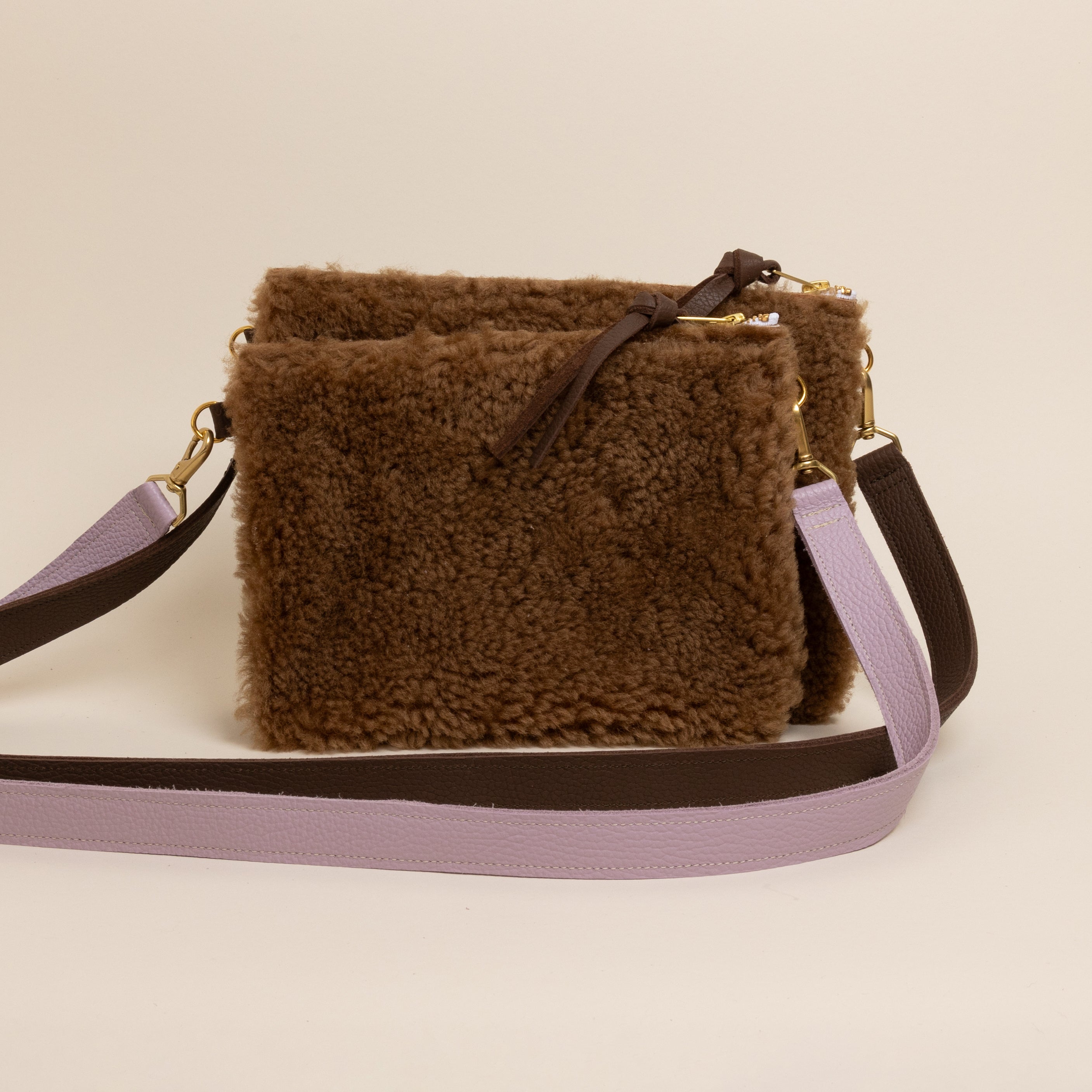 Mushroom/Toffee Lambswool Crossbody