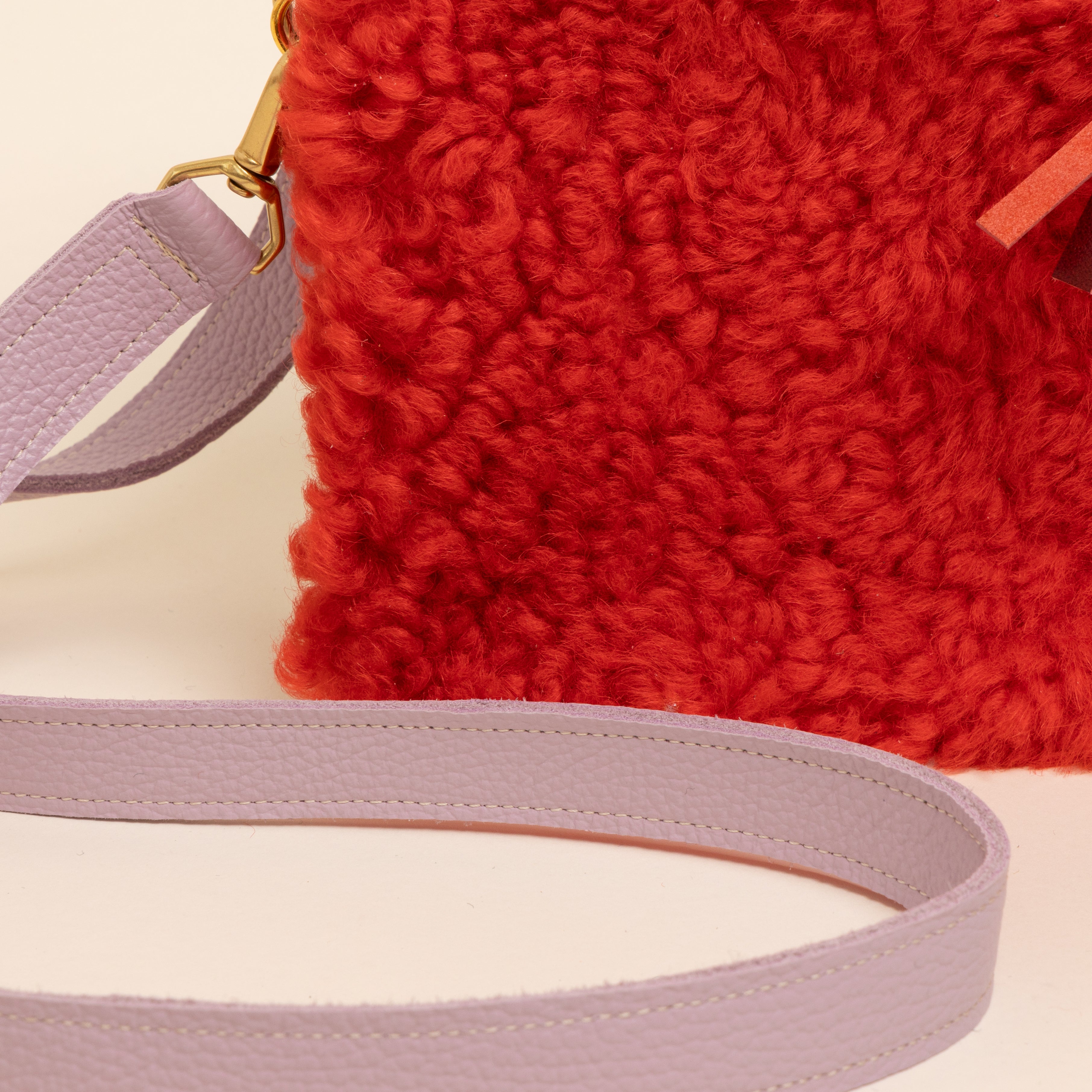 Lilac/Rorange Lambswool Crossbody