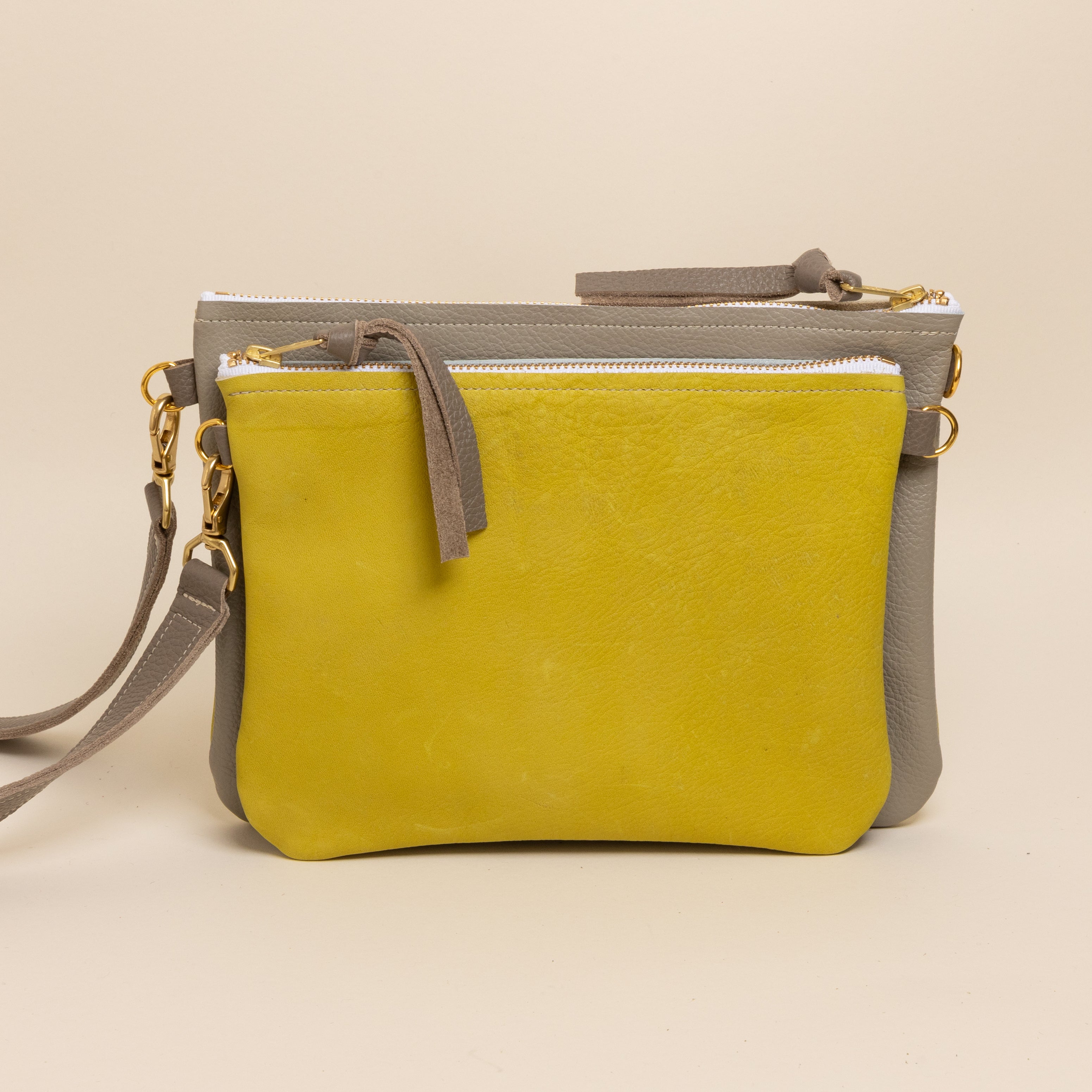 Chartreuse/Upcycled Limestone Crossbody