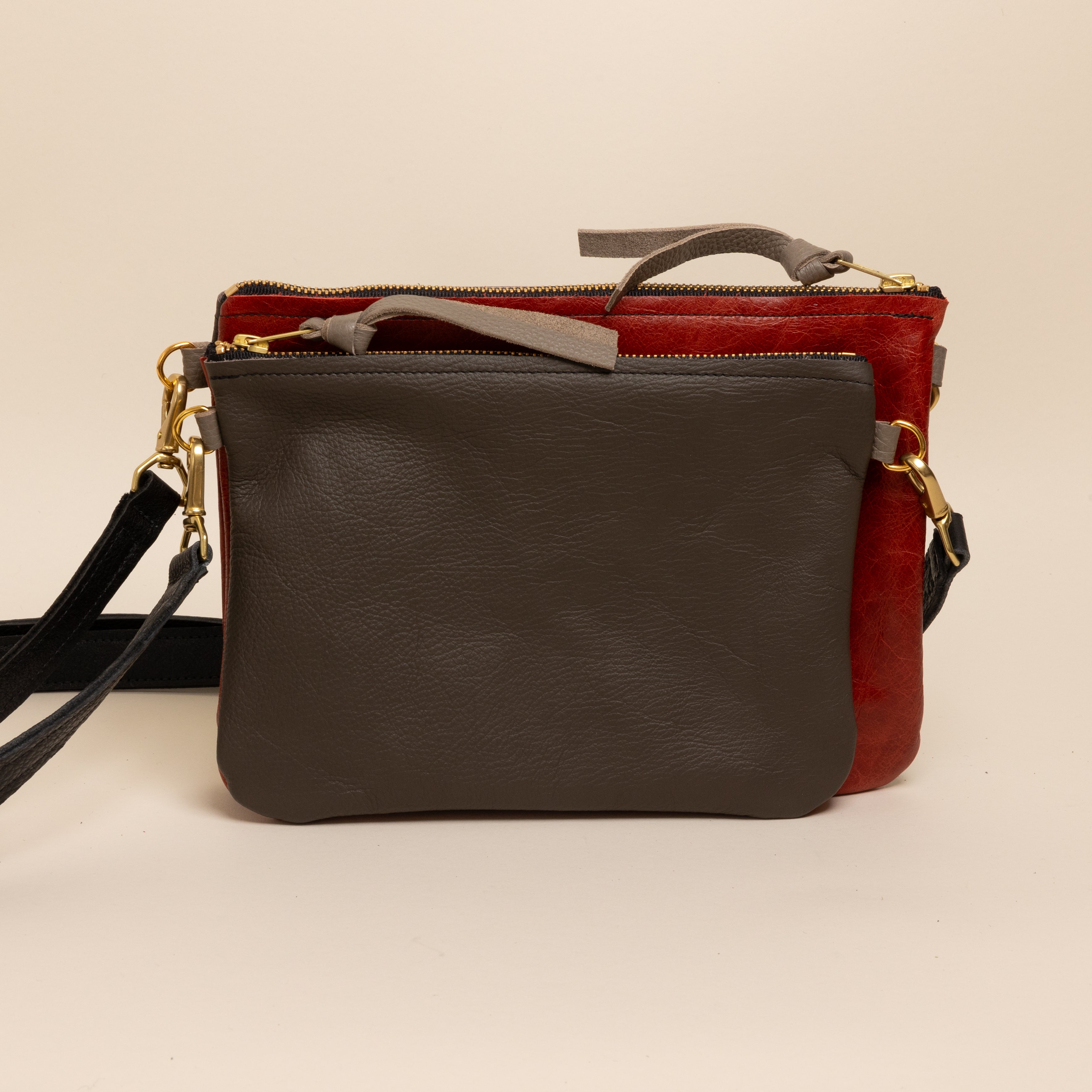 Rustic Red/Upcycled Truffle Crossbody