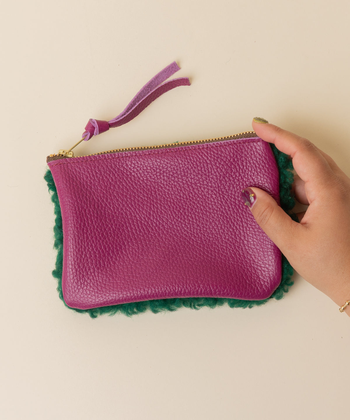 Magenta/Emerald Lambswool Essential Pouch
