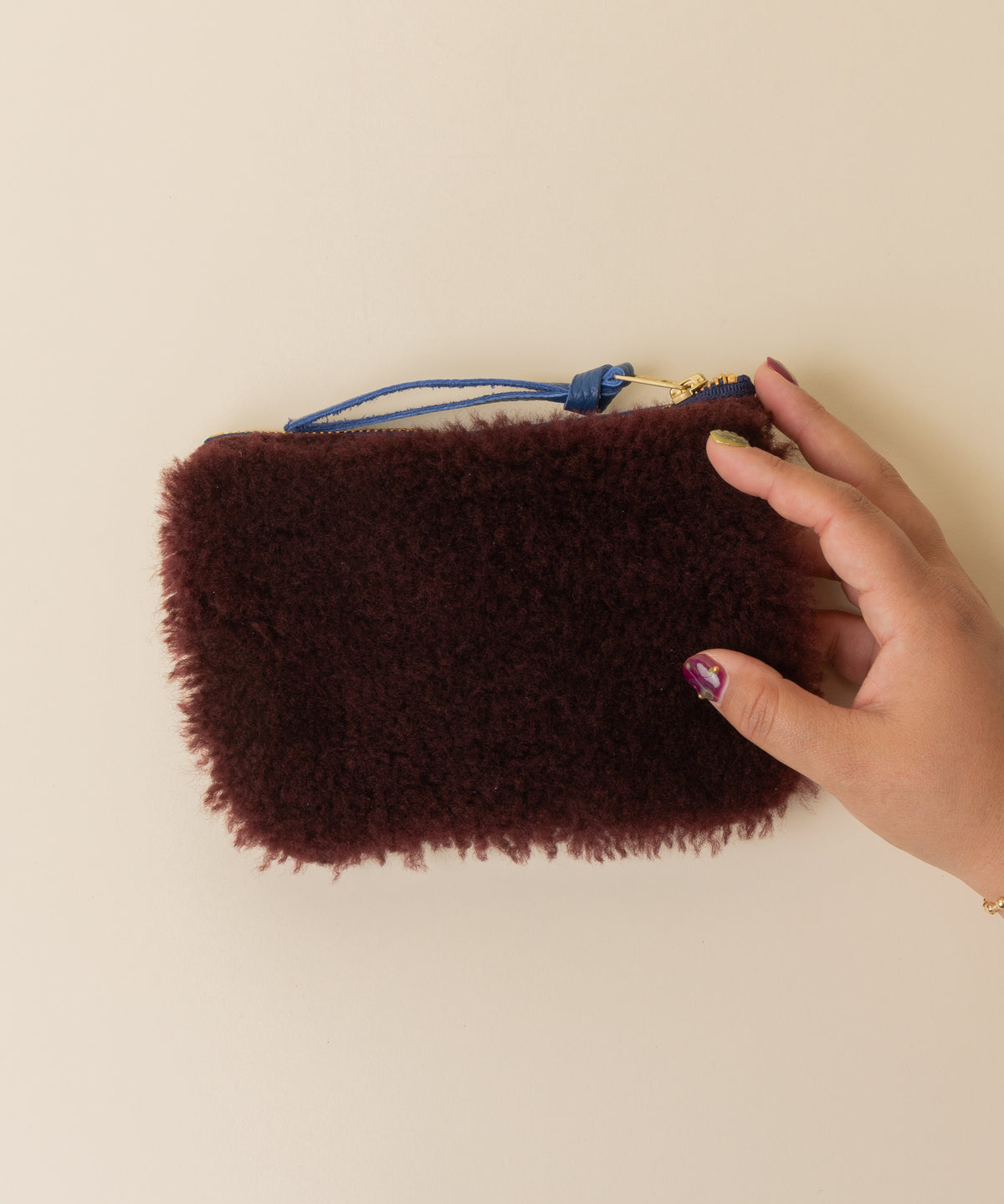 Cobalt/Maroon Lambswool Essential Pouch