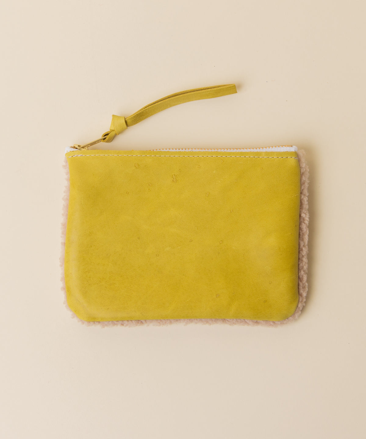 Chartreuse/Dusty Pink Lambswool Essential Pouch