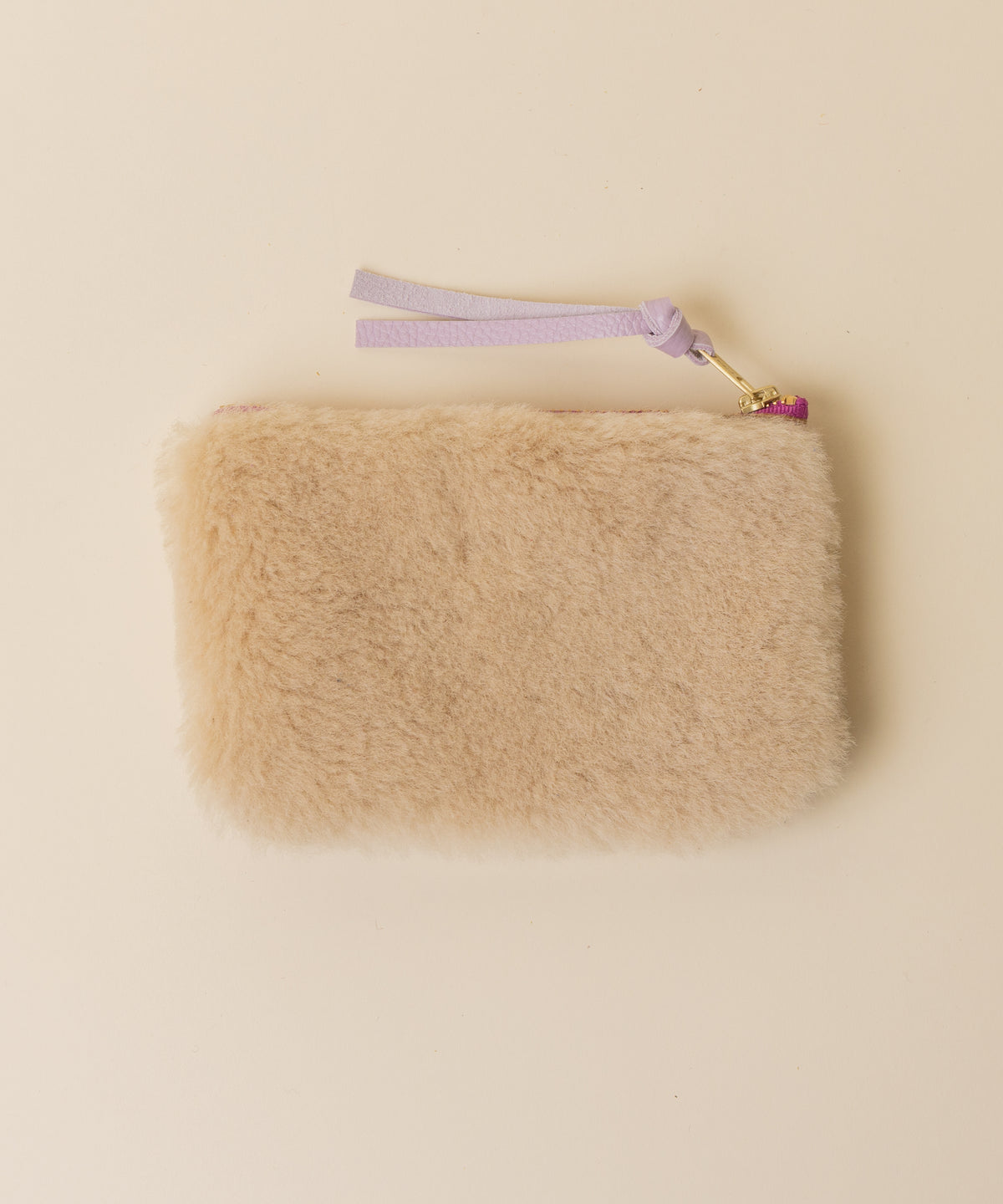 Lilac/Off-White Lambswool Essential Pouch