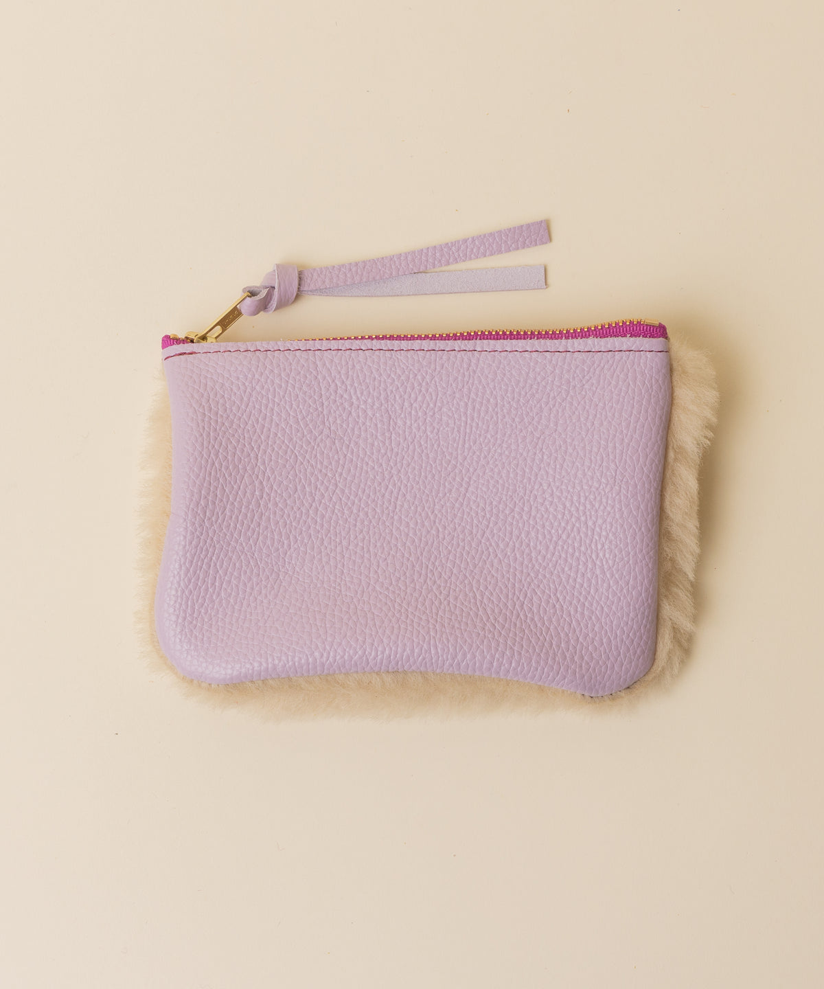 Lilac/Off-White Lambswool Essential Pouch