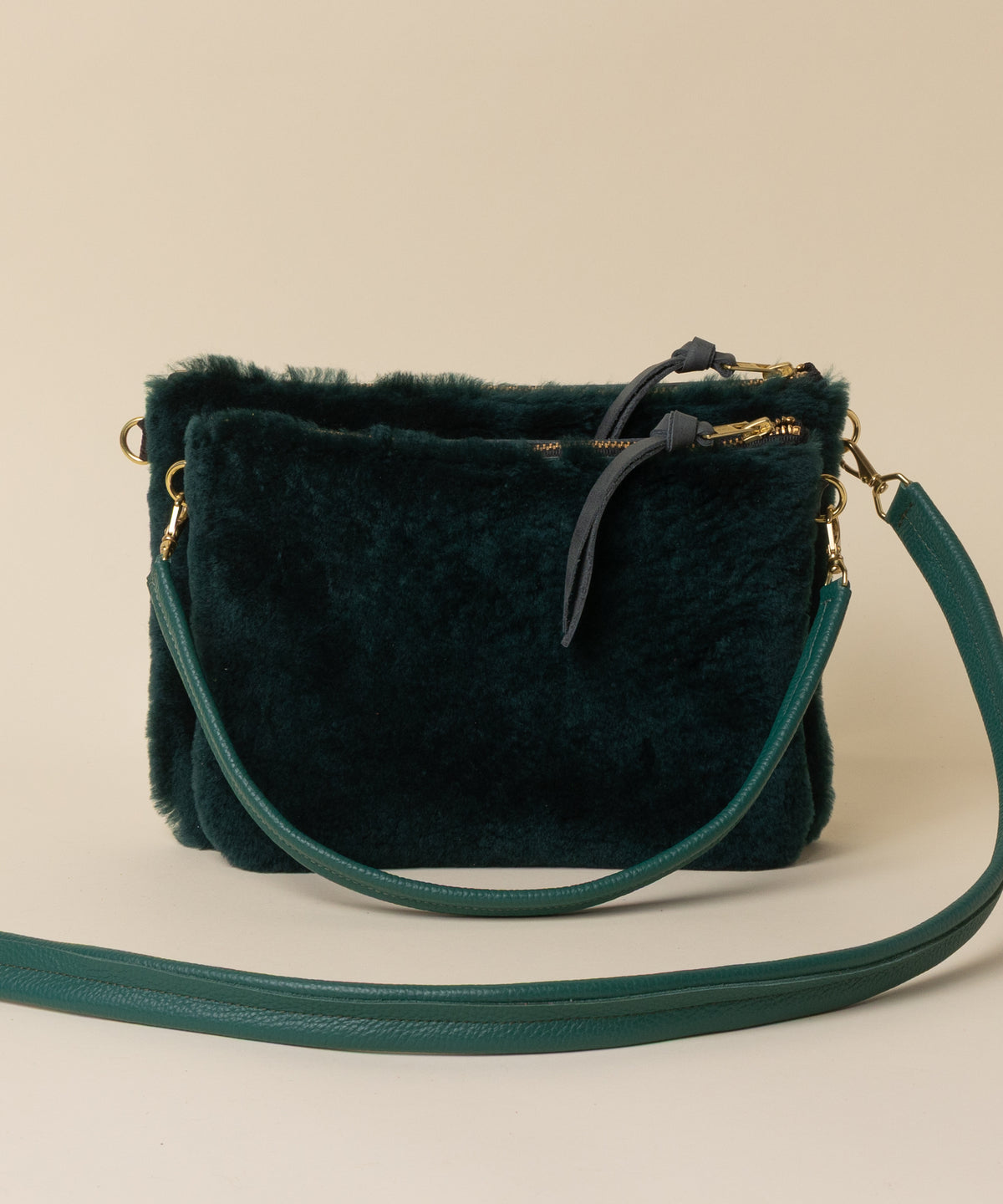 Juniper Berry/Pine Shearling Crossbody