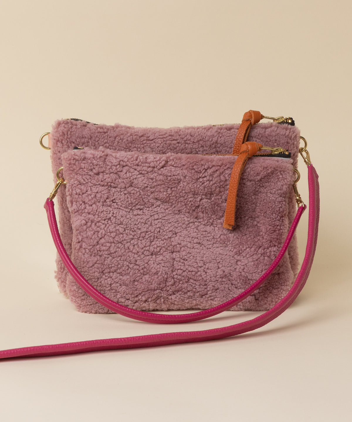 Pumpkin/Bubblegum Lambswool Crossbody