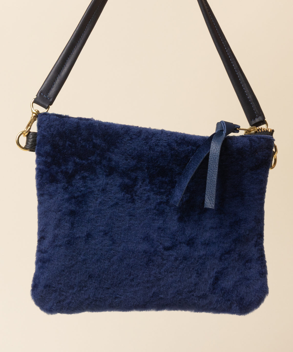 Navy/Sapphire Shearling Crossbody