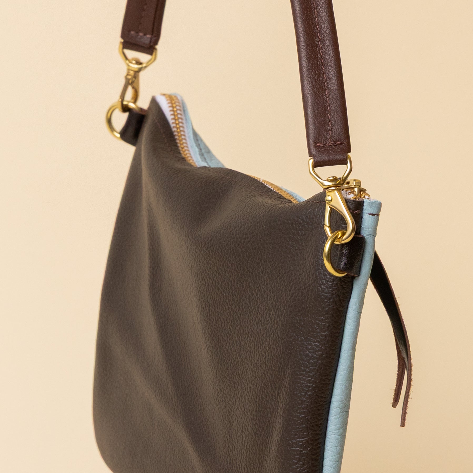 Mystic Blue/Upcycled Raisin Crossbody