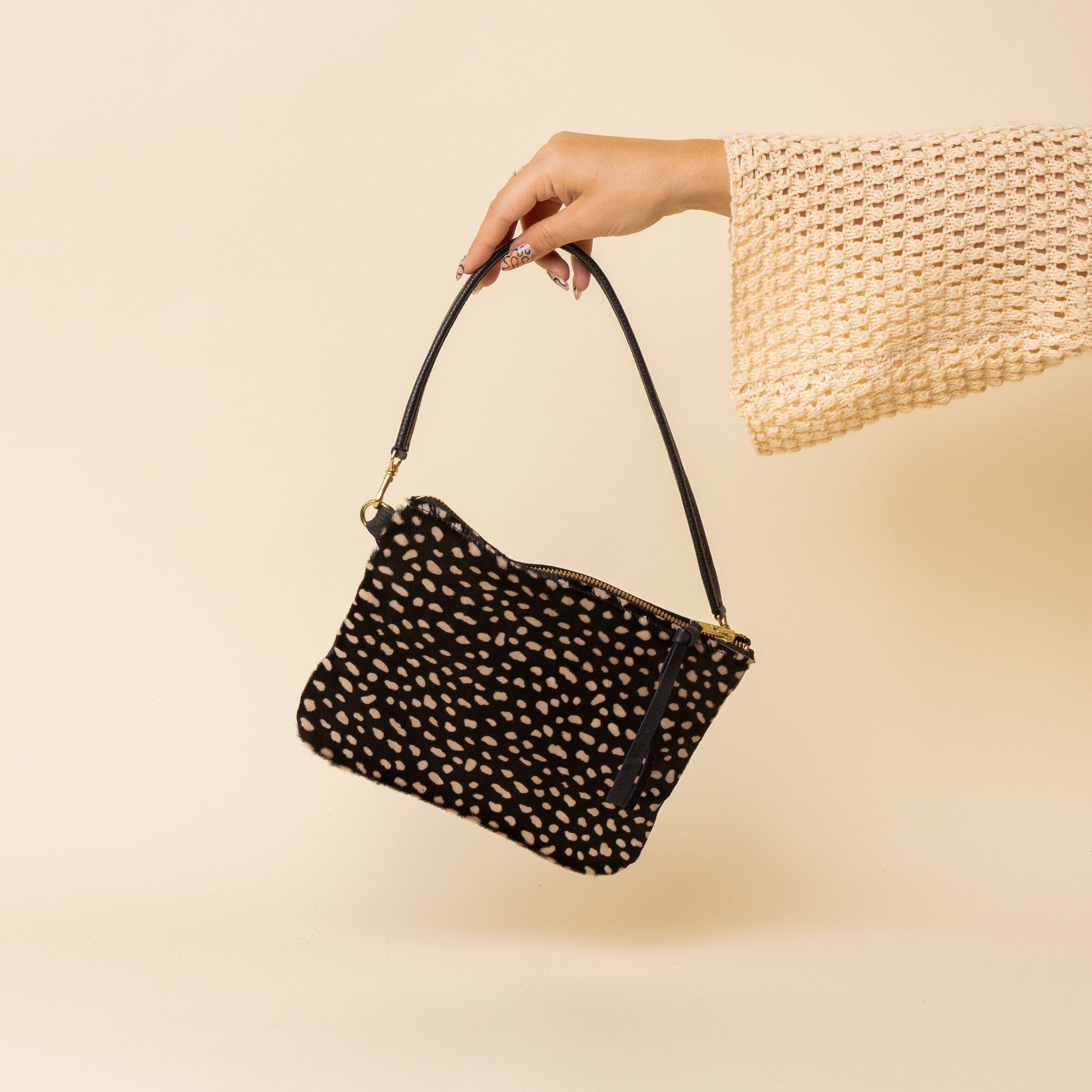 Black/Upcycled Black Speckle Crossbody