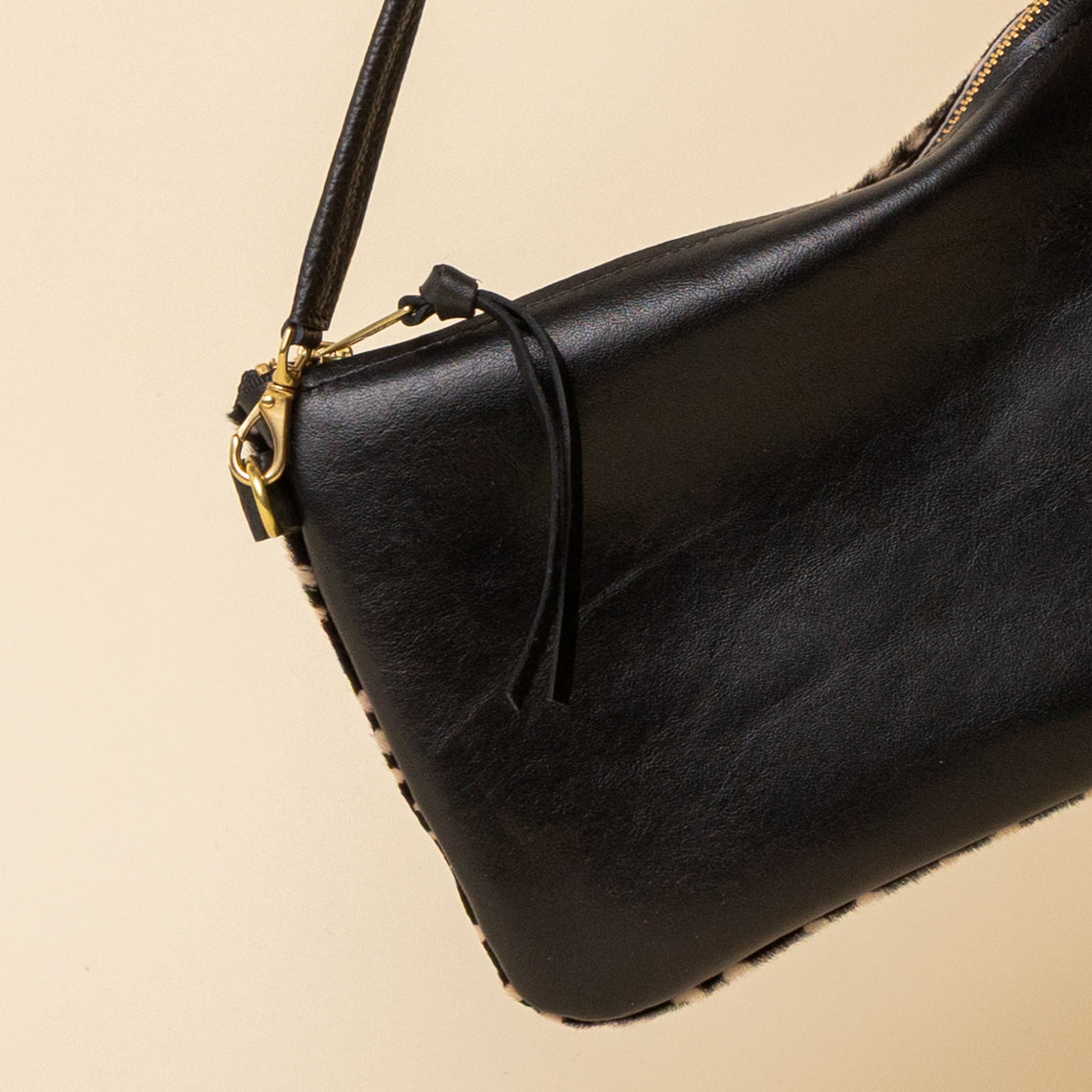 Black/Upcycled Black Speckle Crossbody