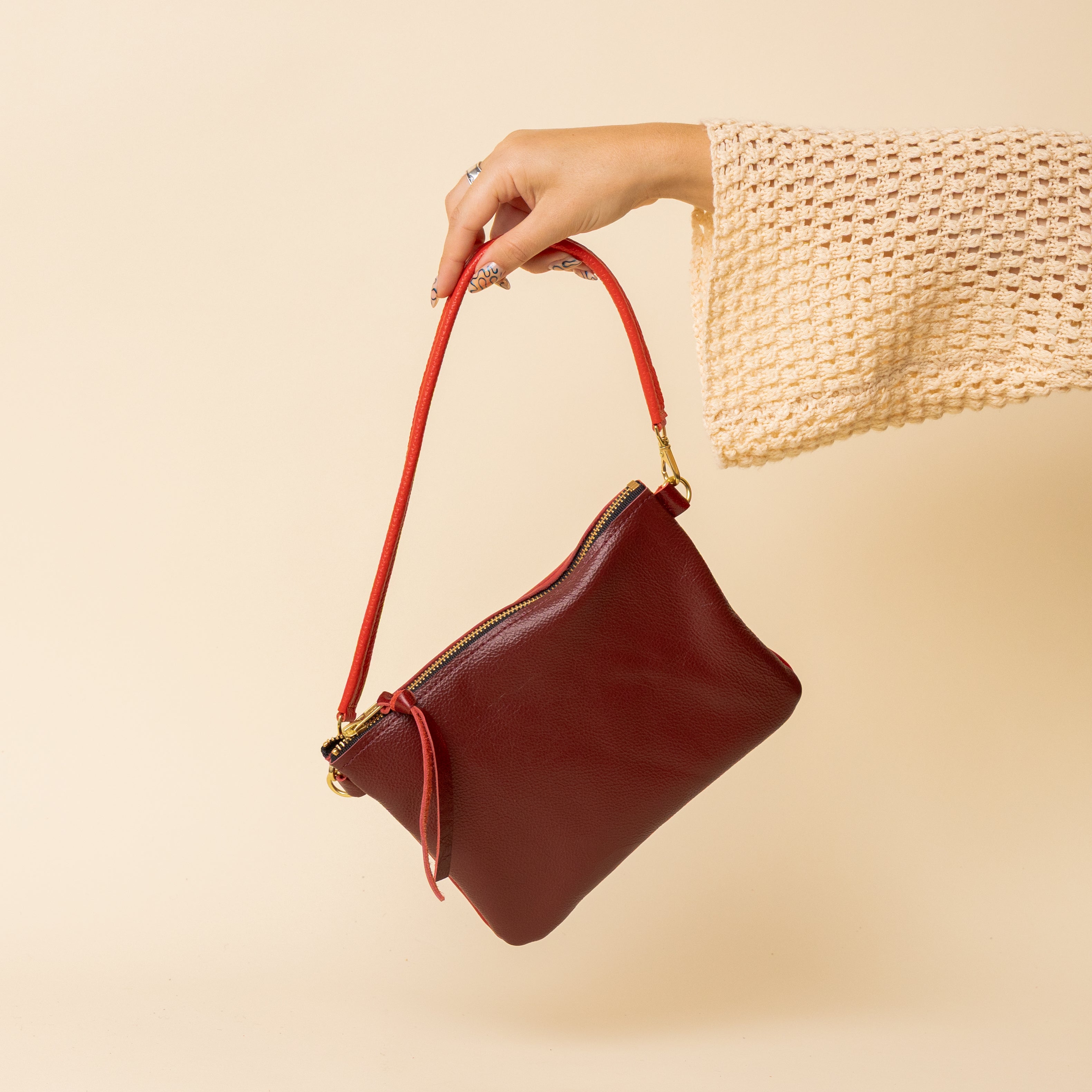 Red/Upcycled Merlot Crossbody