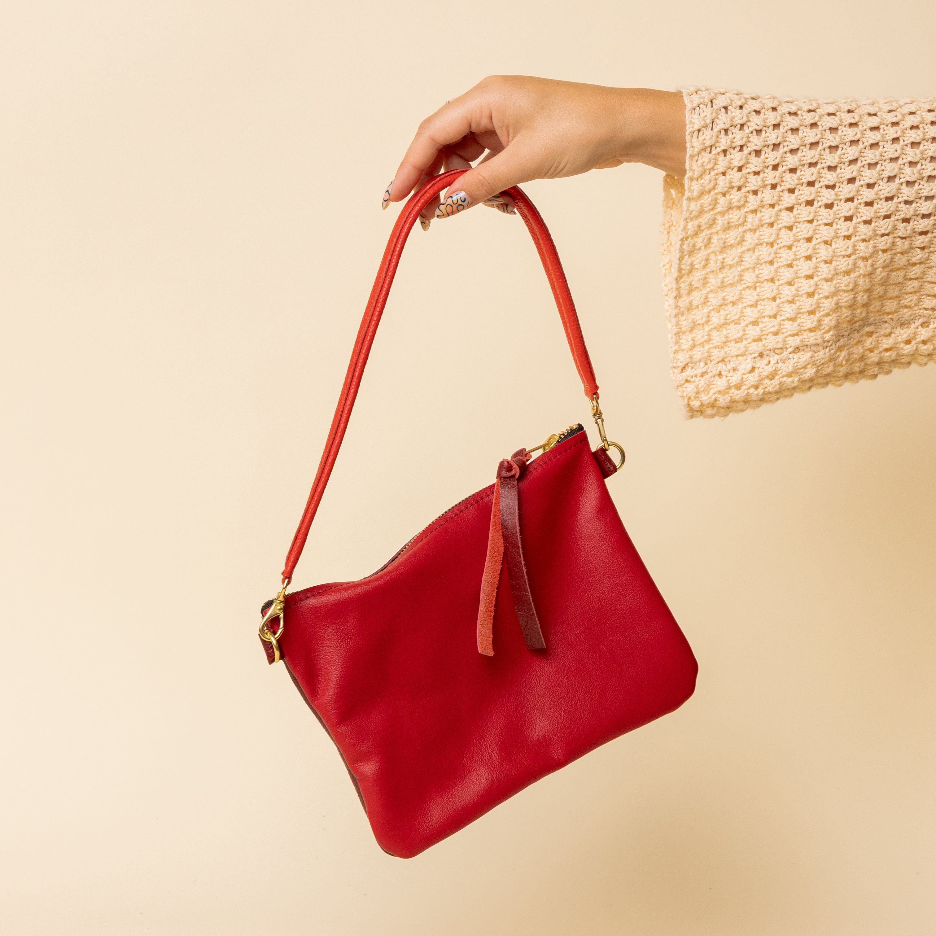 Red/Upcycled Merlot Crossbody
