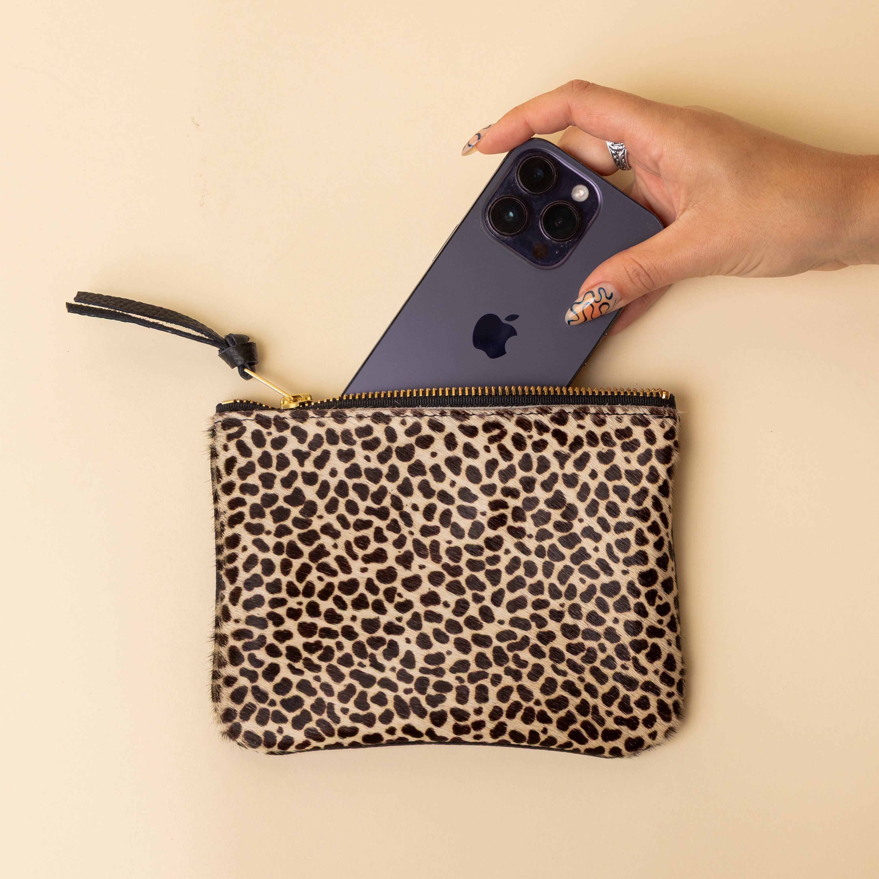 White Speckle/Black Essential Pouch