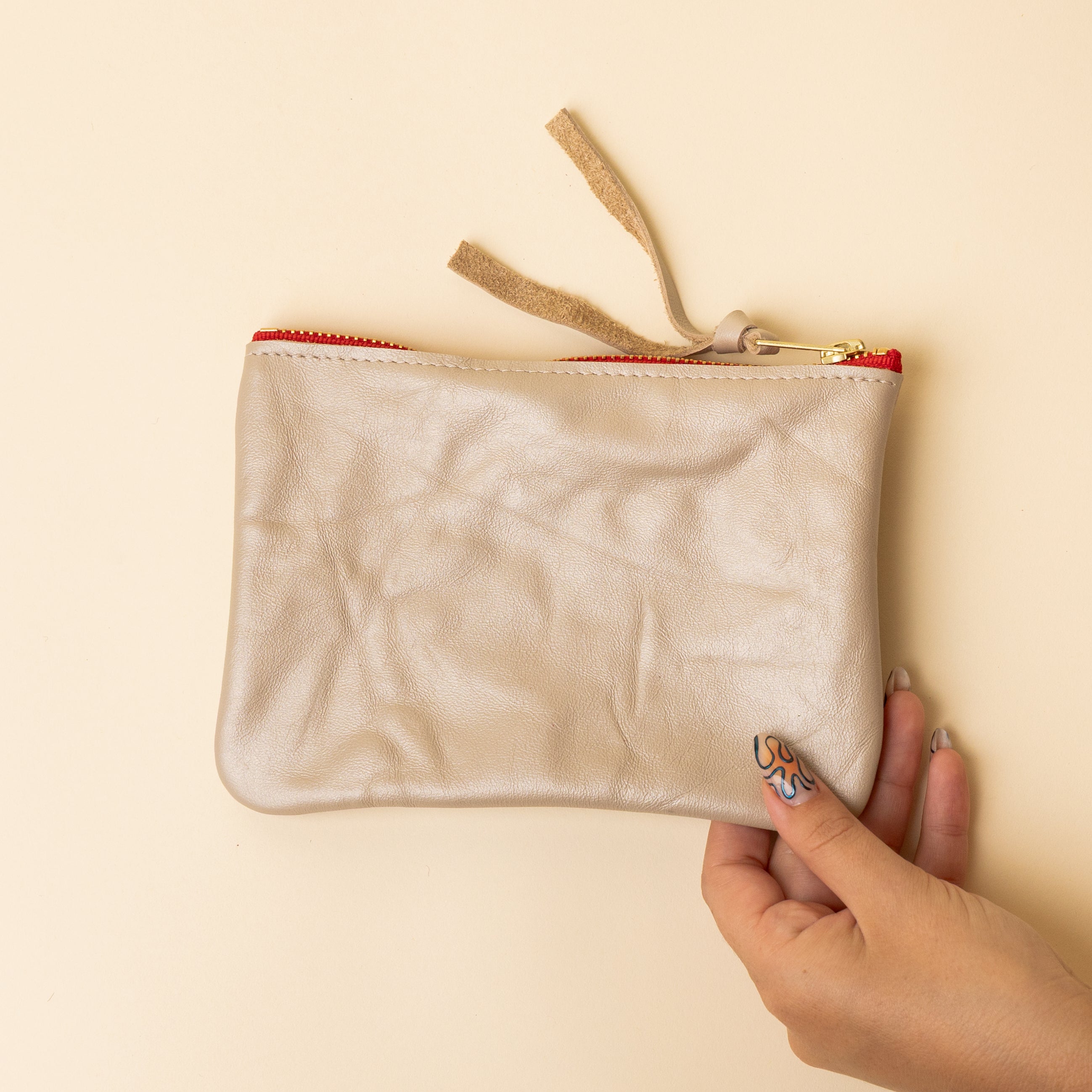 Upcycled Pearl/Soft Gold Essential Pouch
