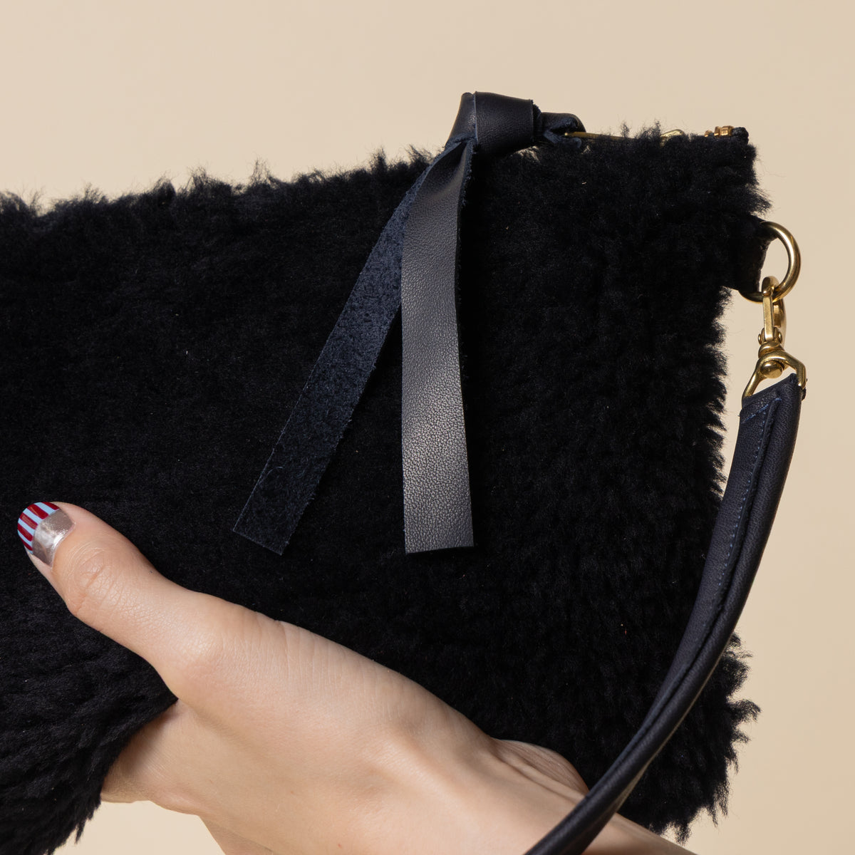 Midnight Navy/Midnight Navy Lambswool Crossbody