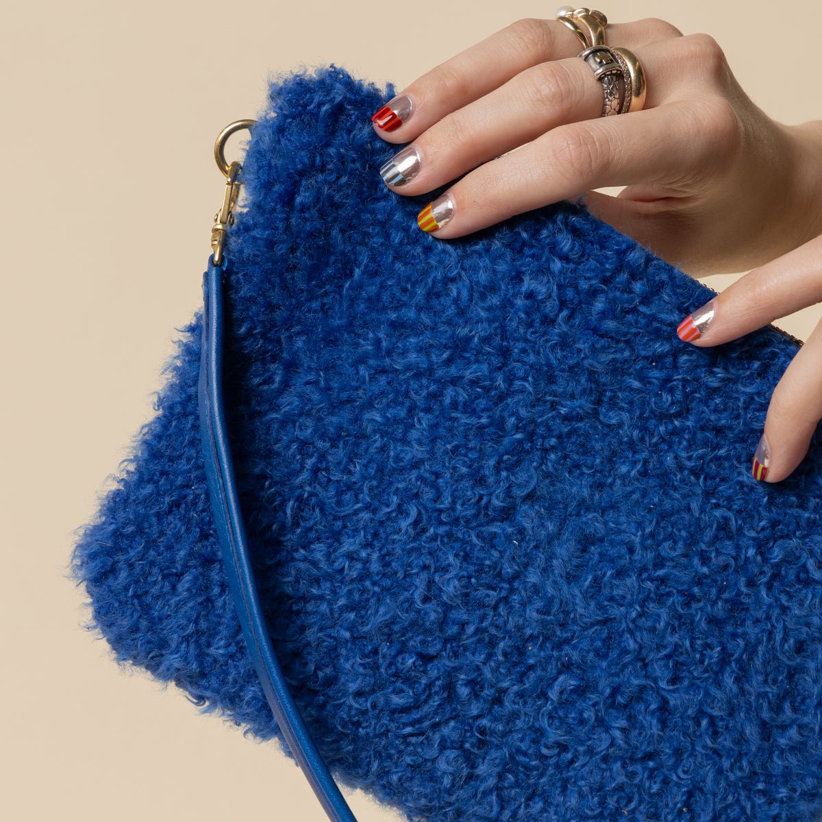 Cerulean/Cobalt Lambswool Crossbody