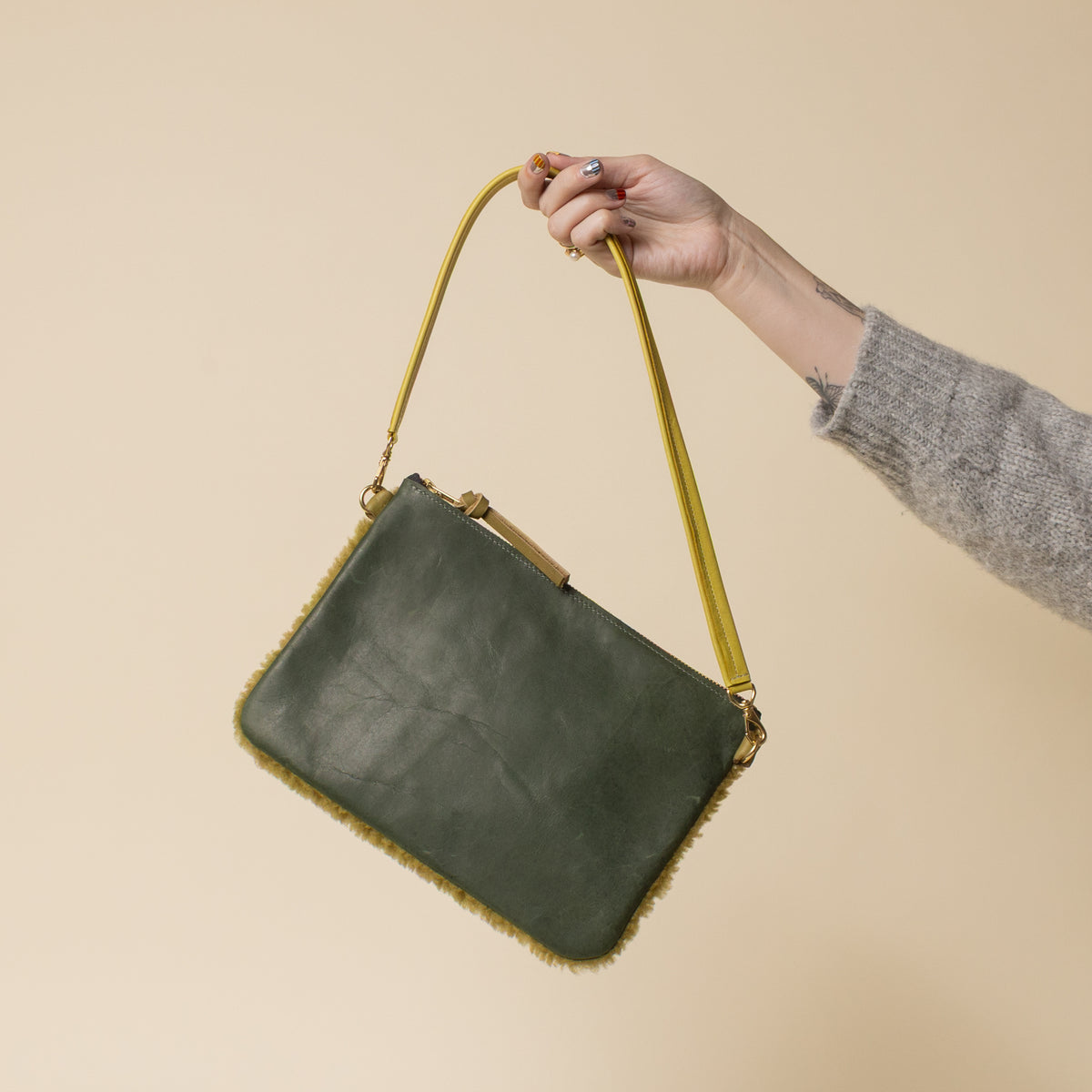 Jade/Kiwi Lambswool Crossbody