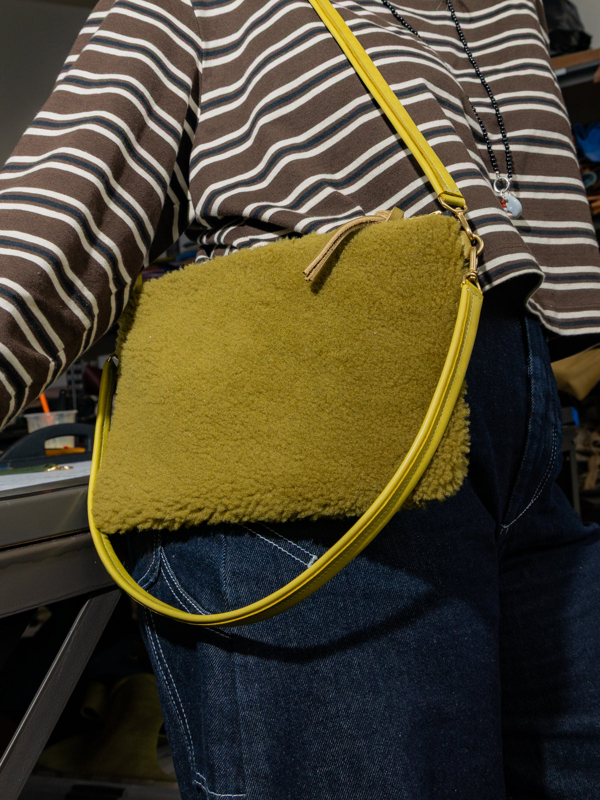 Jade/Kiwi Lambswool Crossbody