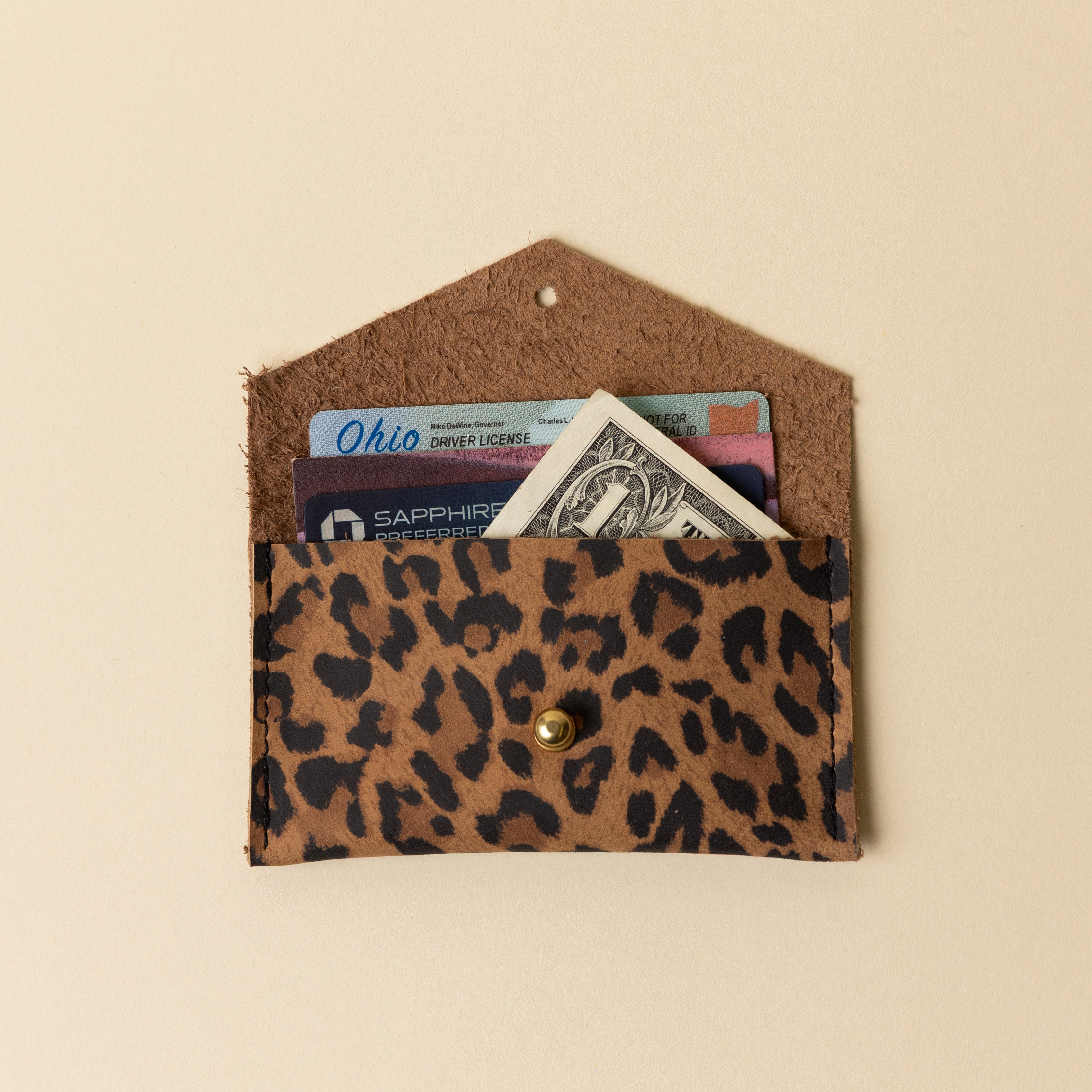 Upcycled Leopard Cardholder