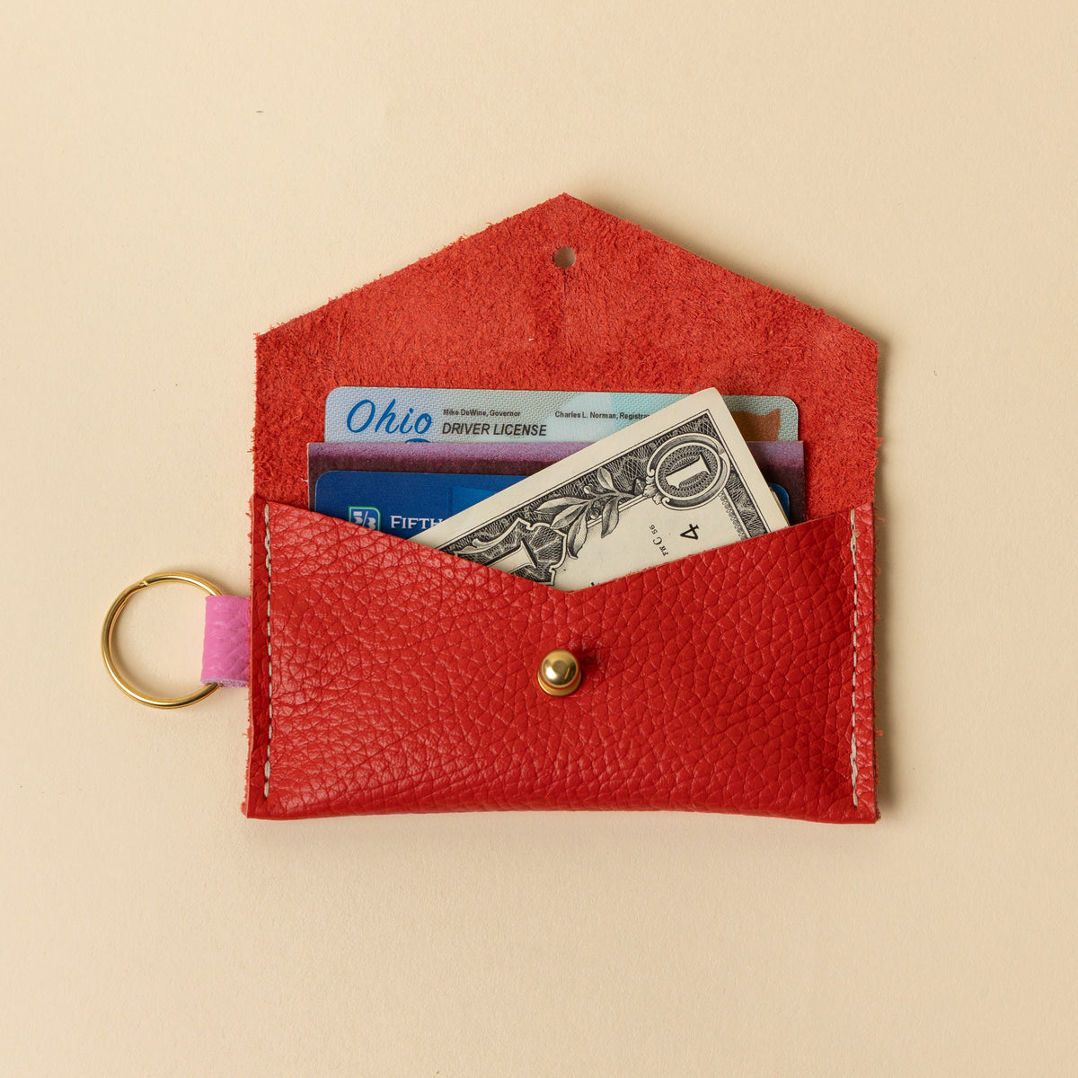 Red/Bubblegum Pink Caro Cardholder