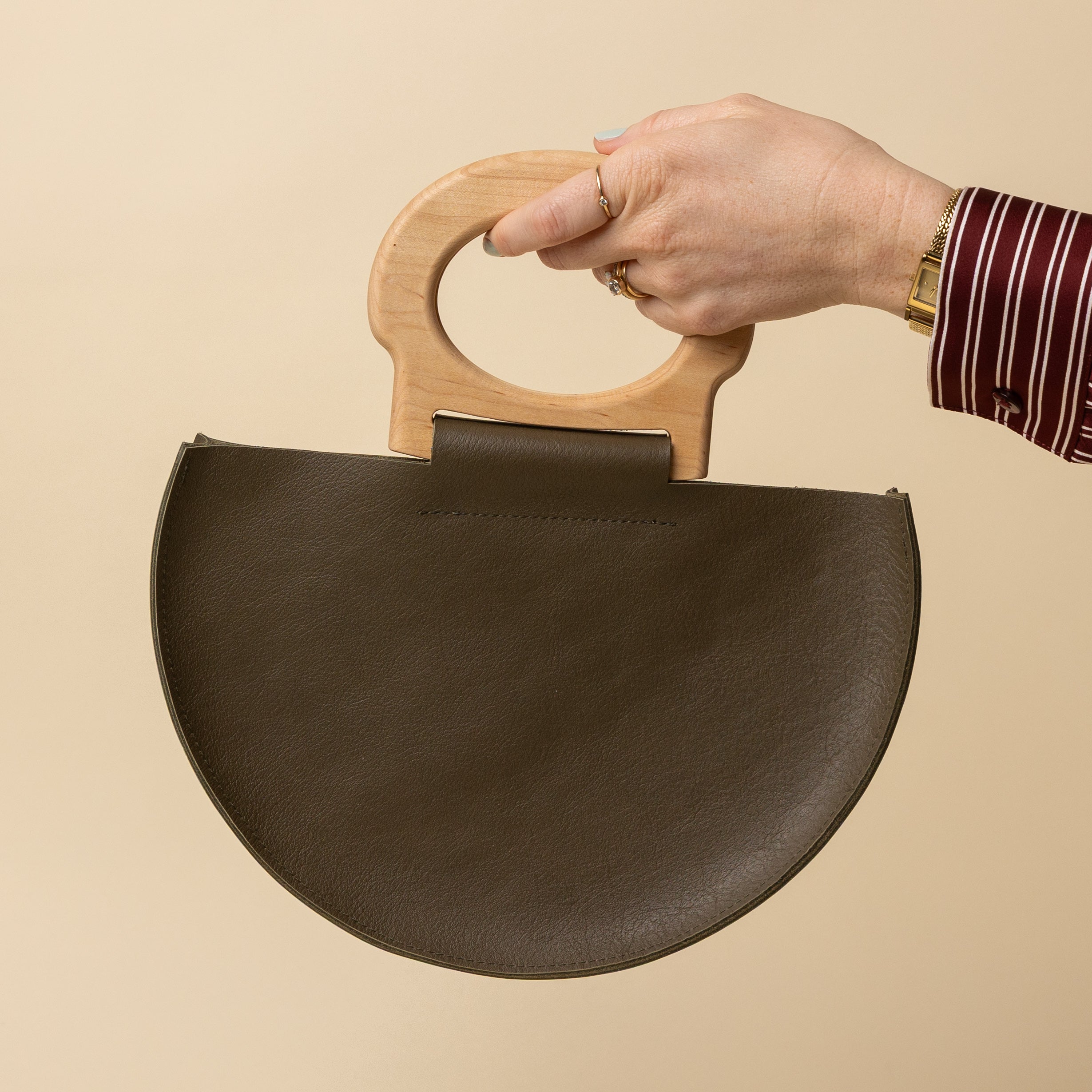 Olive/White Maple Crescent Woodie